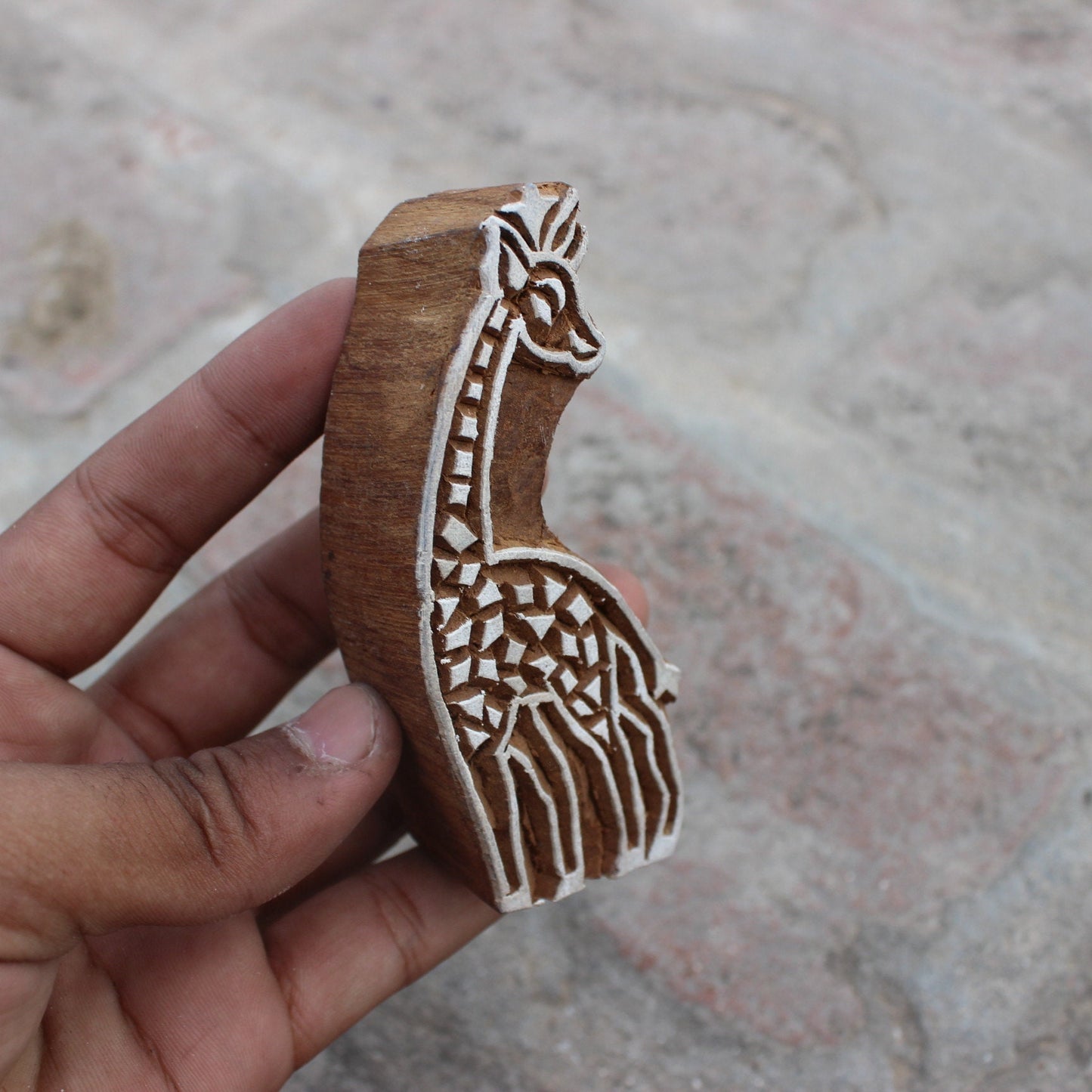 Giraffe Block Print Stamp Animal Block Stamp Carve Block Fabric Stamp Carve Wooden Block Stamp For Printing Carve Block Soap Making Stamp