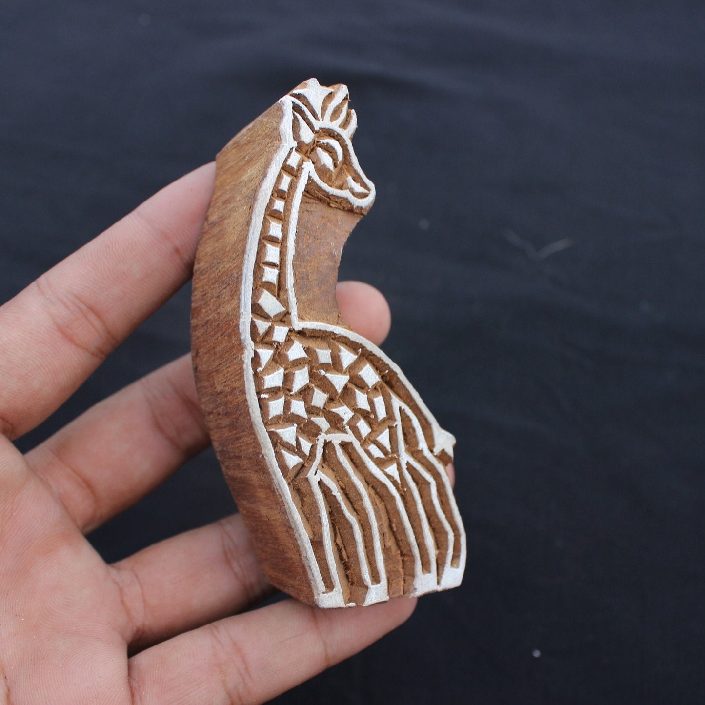 Giraffe Block Print Stamp Animal Block Stamp Carve Block Fabric Stamp Carve Wooden Block Stamp For Printing Carve Block Soap Making Stamp