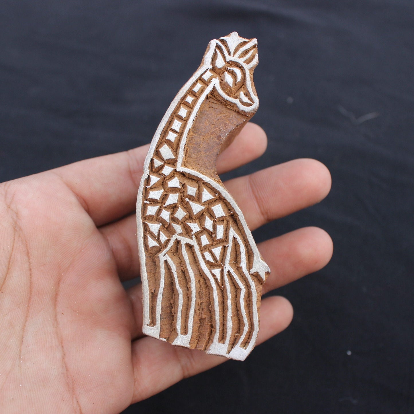 Giraffe Block Print Stamp Animal Block Stamp Carve Block Fabric Stamp Carve Wooden Block Stamp For Printing Carve Block Soap Making Stamp