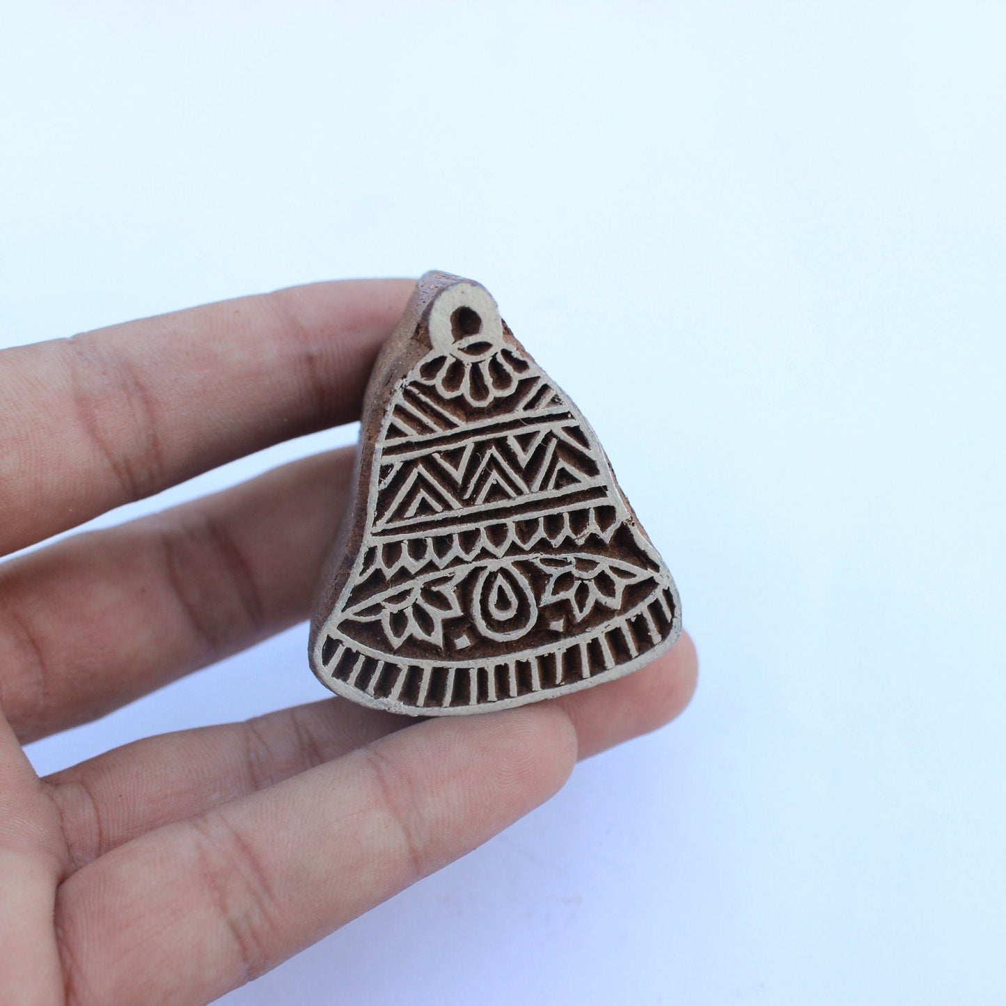 Christmas Bell Stamp Indian Wood Block Stamp Carve Wooden Stamp Bell Block Print Stamp For Printing Indian Soap Making Stamp Traditional