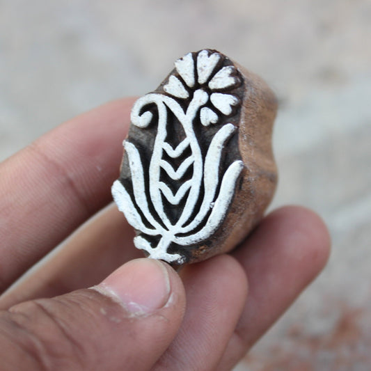 Floral Wood Block Print Stamp Indian Wooden Print Stamp Flower Wood Block Stamp Hand Carved Block Print Stamp For Printing Heena Soap Stamp