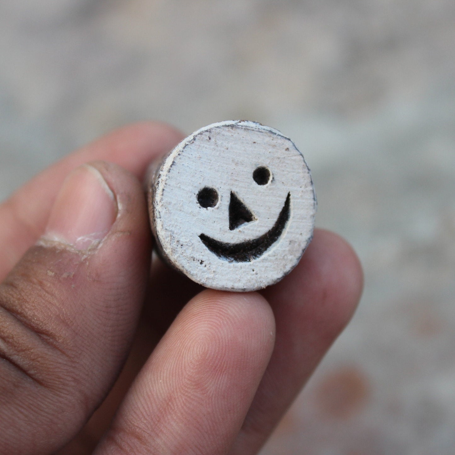 Smiley Block Print Stamp Indian Wooden Stamp Indian Block Print Stamp Emotion Fabric Stamp Kids Textile Stamp For Printing Face Soap Stamp