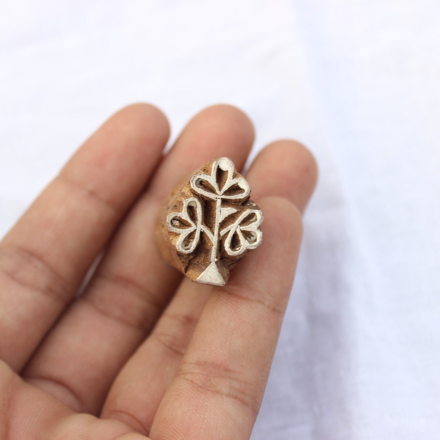 Hand Carved Floral Stamp Indian Block Print Stamp Flower Fabric Stamp Indian Textile Printing Block For Printing Heena Soap Making Stamp