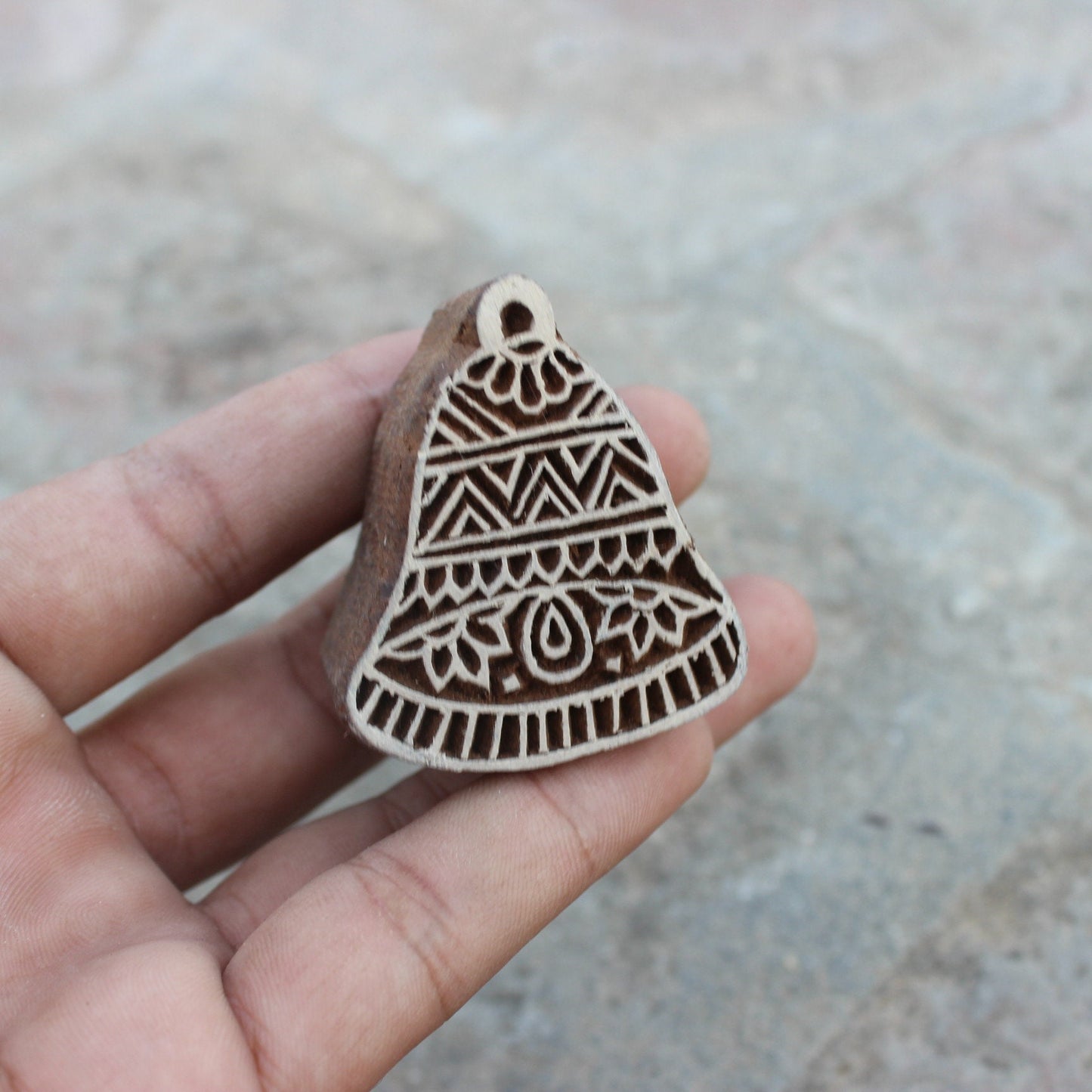 Christmas Bell Stamp Indian Wood Block Stamp Carve Wooden Stamp Bell Block Print Stamp For Printing Indian Soap Making Stamp Traditional