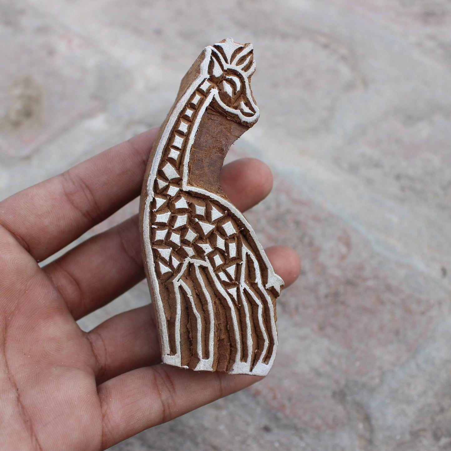 Giraffe Block Print Stamp Animal Block Stamp Carve Block Fabric Stamp Carve Wooden Block Stamp For Printing Carve Block Soap Making Stamp