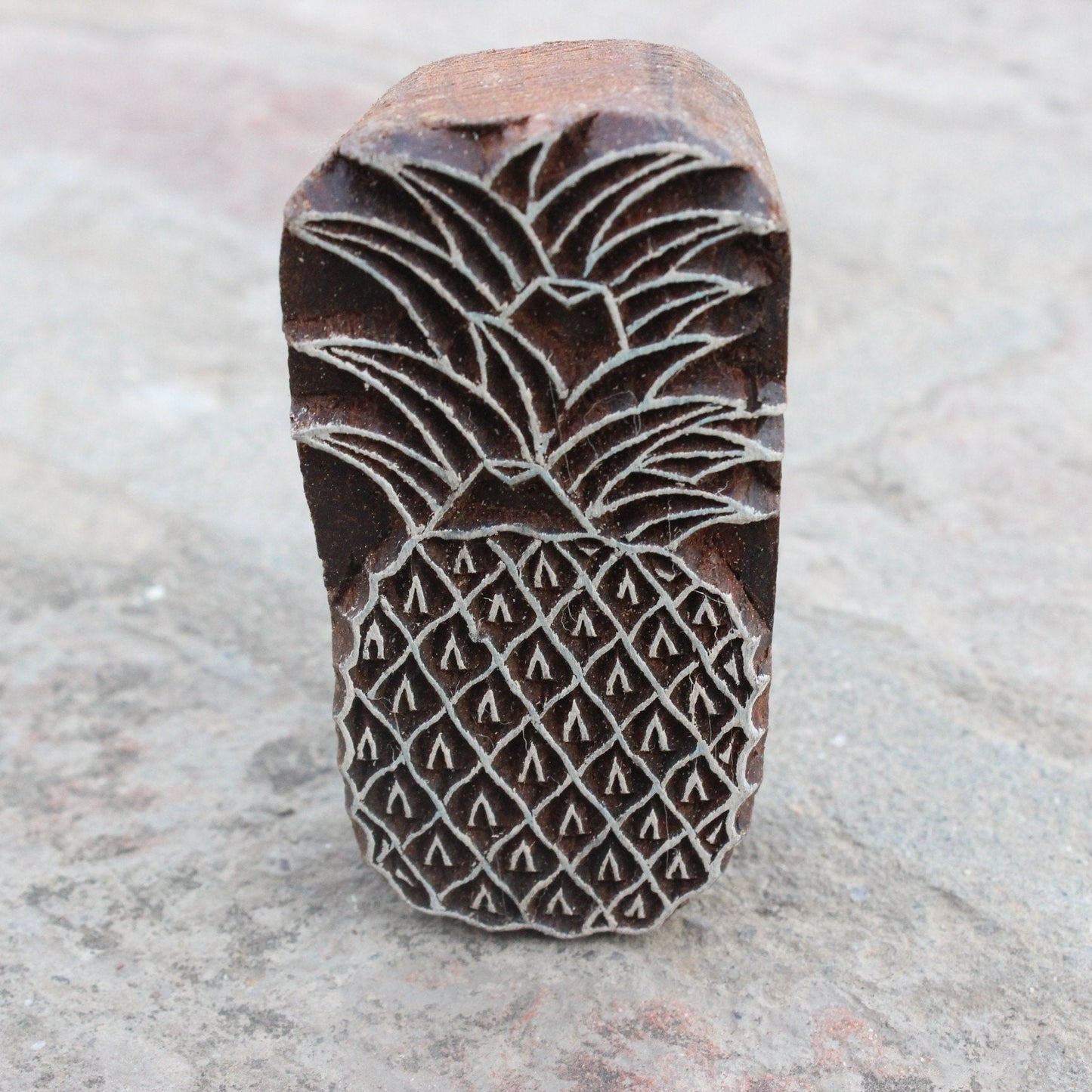 Pineapple Block Print Stamp Beach Wooden Block Fruit Fabric Stamp Indian Fabric Stamp Carve Textile Block For Printing Summer Soap Stamp