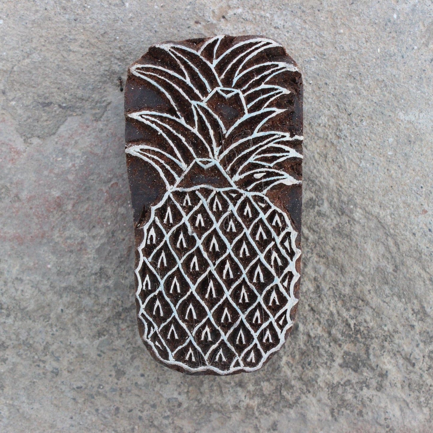 Pineapple Block Print Stamp Beach Wooden Block Fruit Fabric Stamp Indian Fabric Stamp Carve Textile Block For Printing Summer Soap Stamp