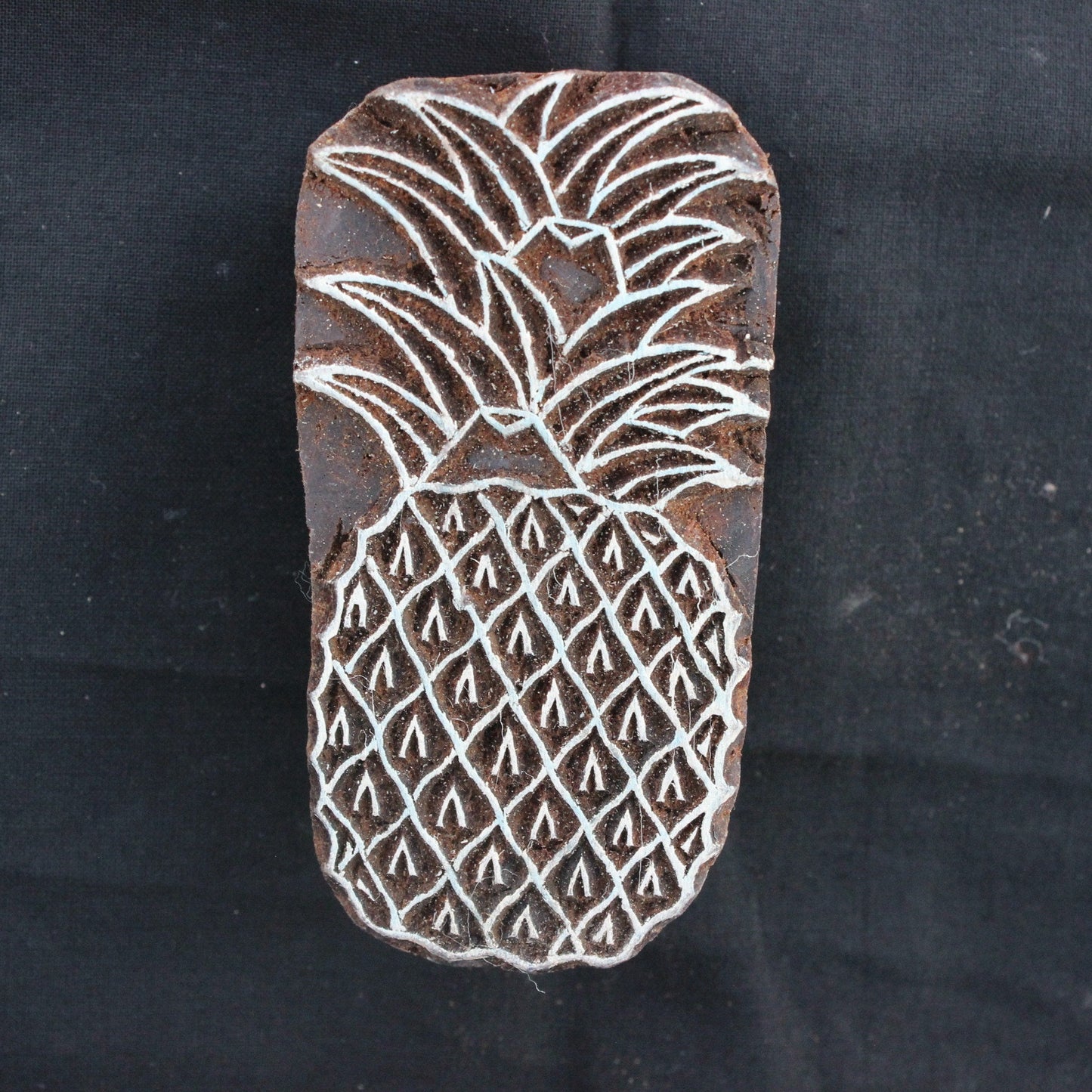 Pineapple Block Print Stamp Beach Wooden Block Fruit Fabric Stamp Indian Fabric Stamp Carve Textile Block For Printing Summer Soap Stamp