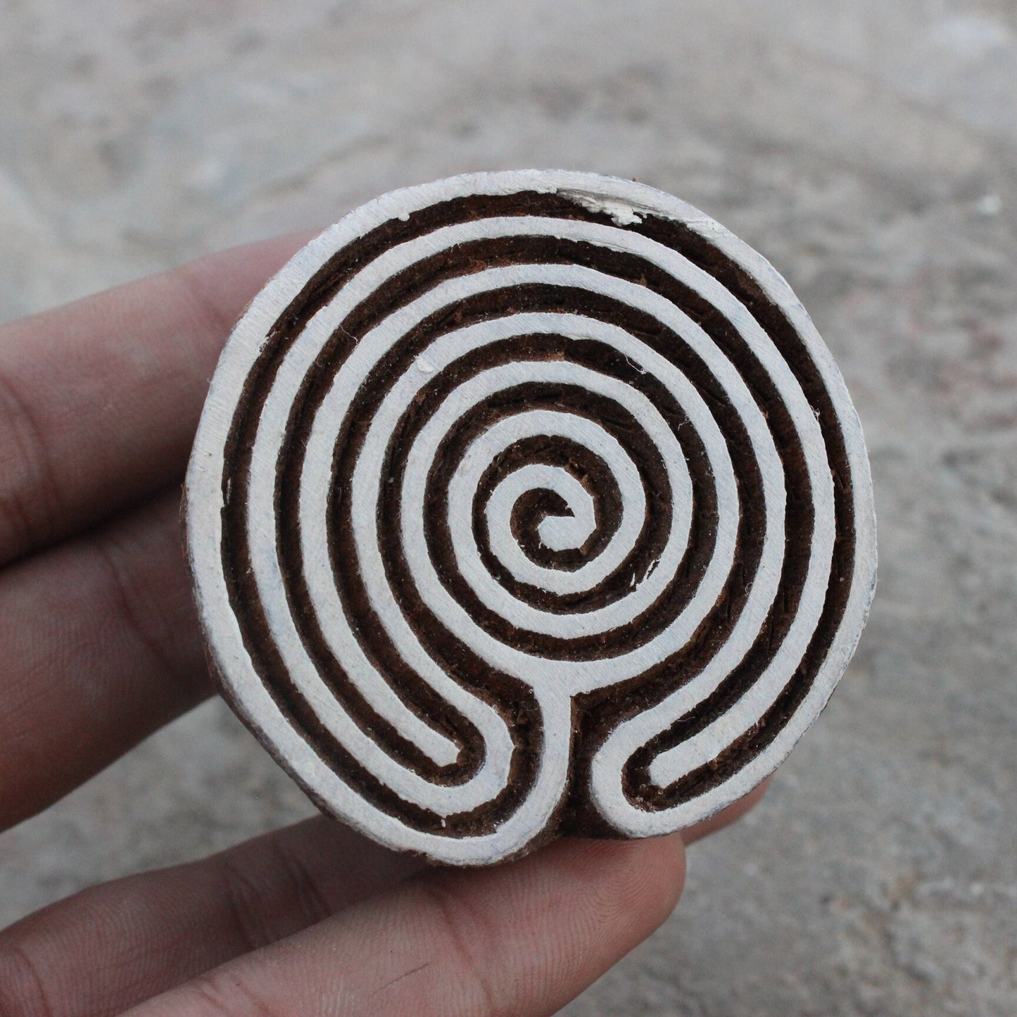 Celtic Fabric Wood Block Print Stamp Hand Carved Wooden Stamp Spiral Wood Block Stamp Carve Block Wood Stamp For Printing Circle Soap Stamp