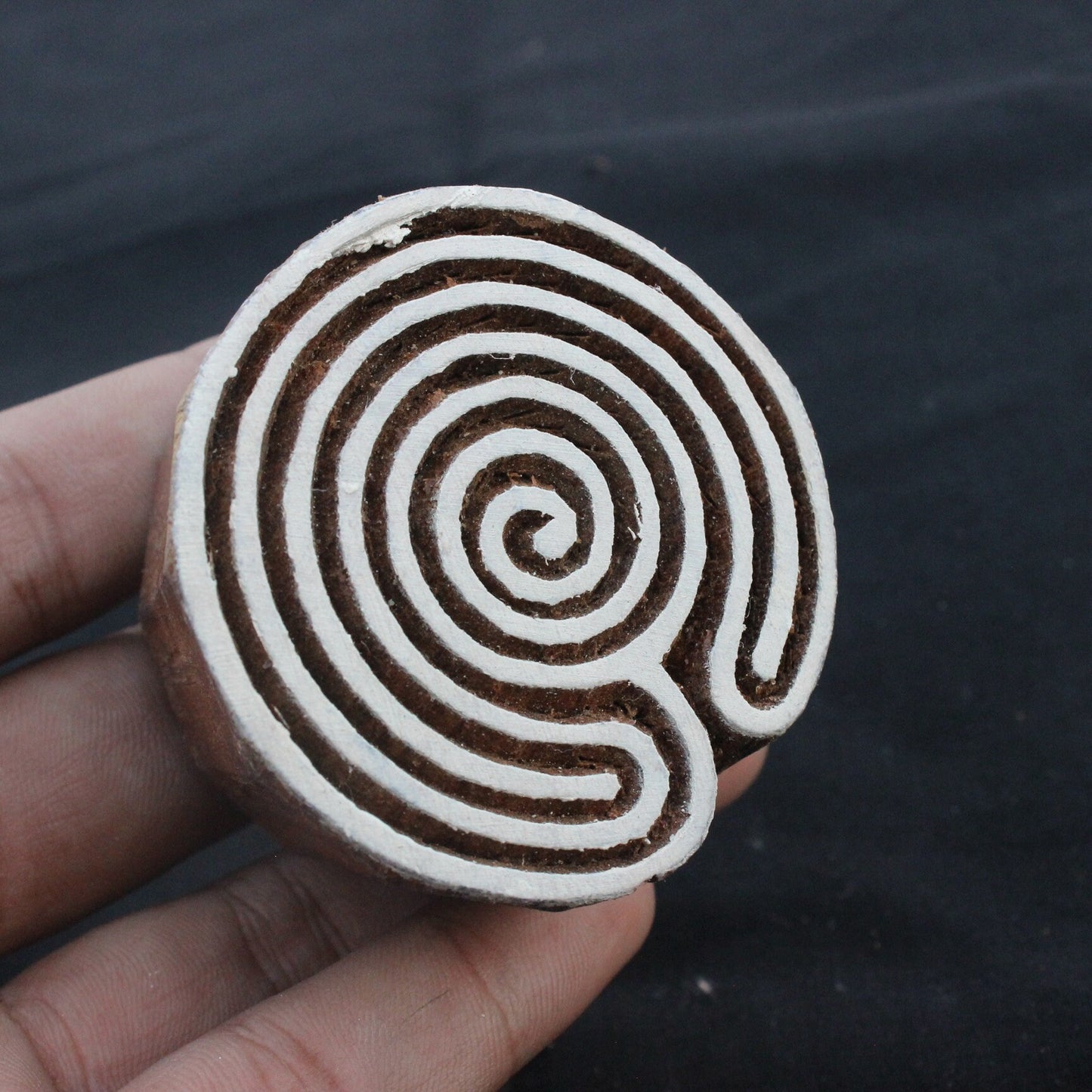 Celtic Fabric Wood Block Print Stamp Hand Carved Wooden Stamp Spiral Wood Block Stamp Carve Block Wood Stamp For Printing Circle Soap Stamp