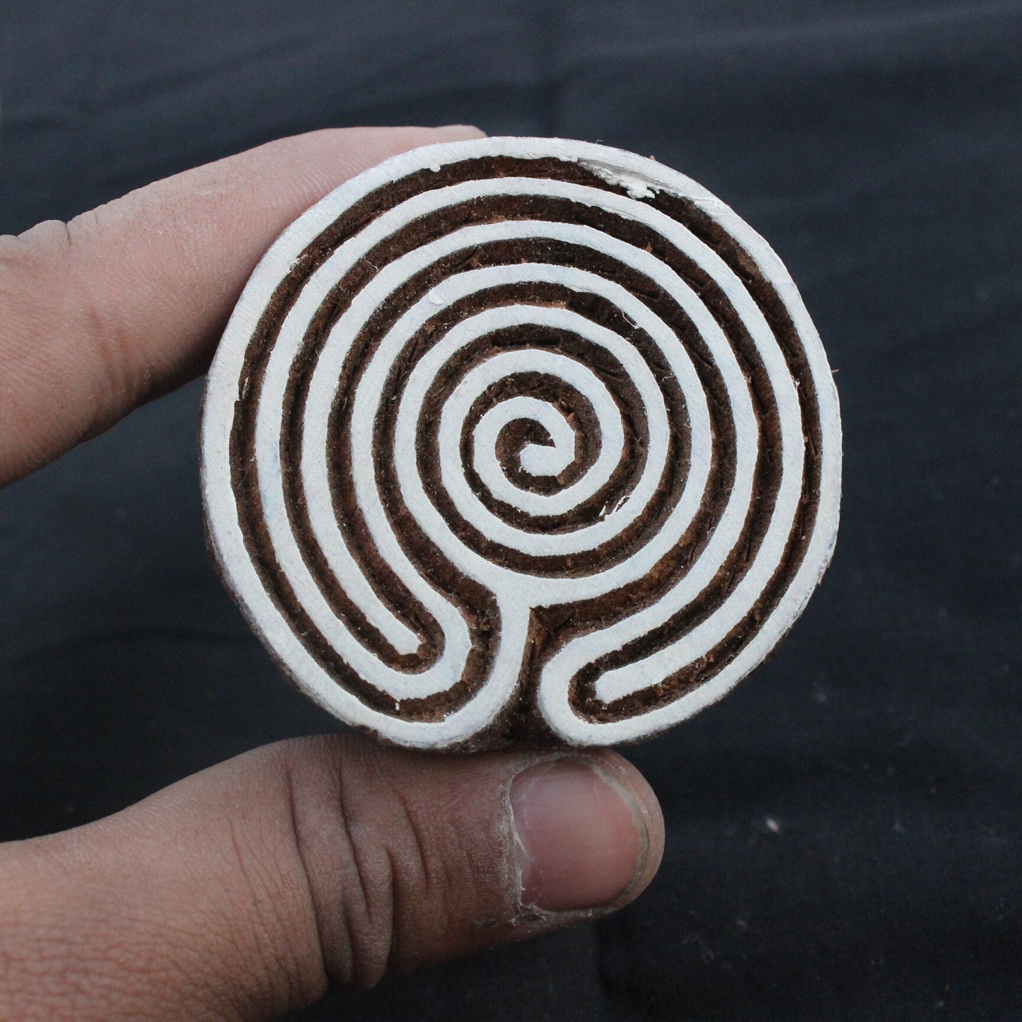 Celtic Fabric Wood Block Print Stamp Hand Carved Wooden Stamp Spiral Wood Block Stamp Carve Block Wood Stamp For Printing Circle Soap Stamp