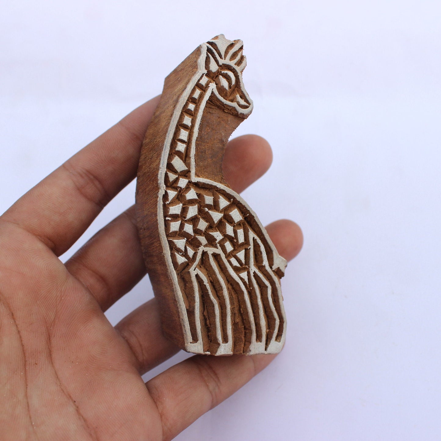 Giraffe Block Print Stamp Animal Block Stamp Carve Block Fabric Stamp Carve Wooden Block Stamp For Printing Carve Block Soap Making Stamp