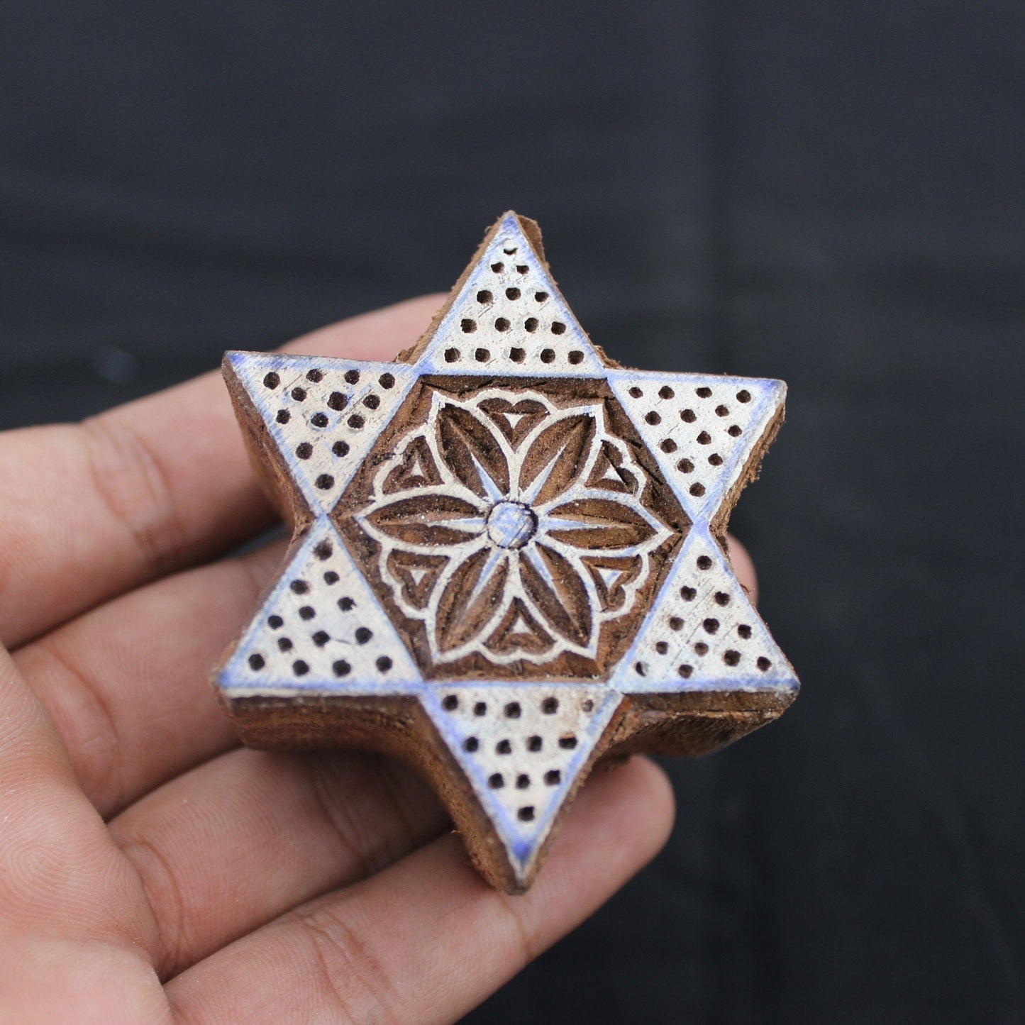 Star Block Print Stamp Indian Wood Block Stamp Flower Block Print Stamp Carve Textile Block For Printing Floral Soap Stamp Geometric Textile