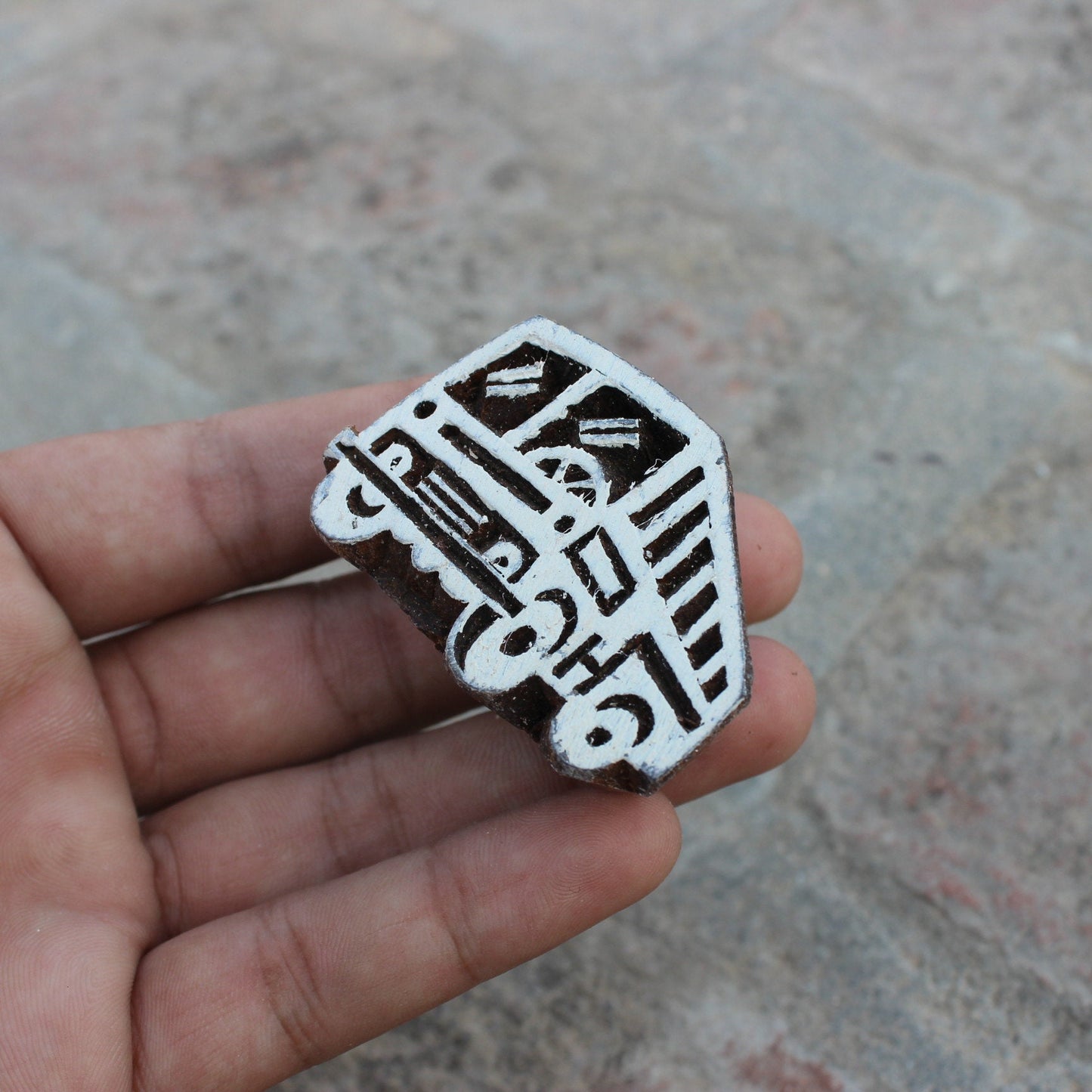 Bus Block Print Stamp Carve Block Stamp Traditional Wooden Stamp Van Soap Stamp Indian Textile Block For Printing Vehicle Block Print Stamp