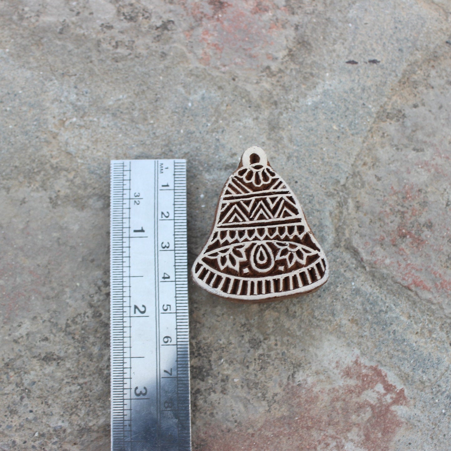 Christmas Bell Stamp Indian Wood Block Stamp Carve Wooden Stamp Bell Block Print Stamp For Printing Indian Soap Making Stamp Traditional