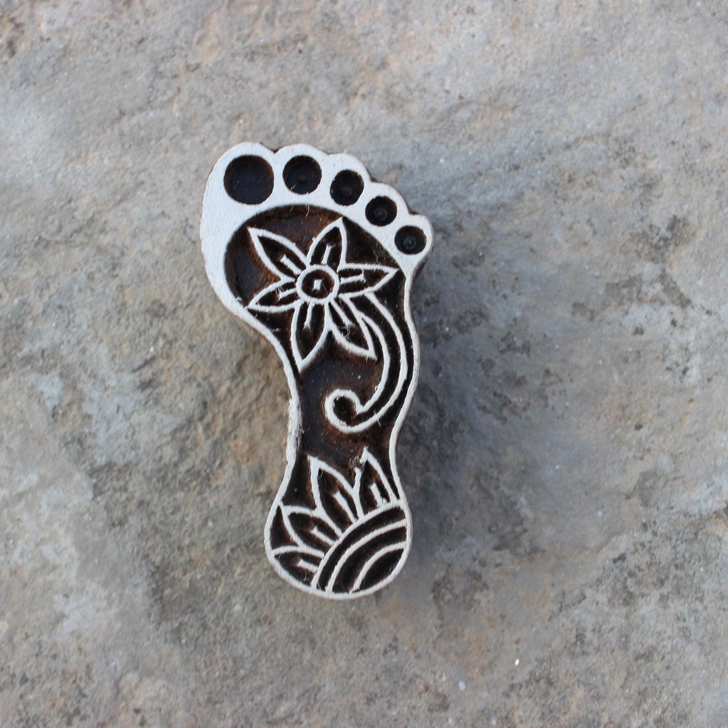 Footprint Fabric Stamp Carve Block Stamp Foot Fabric Stamp Hand Carved Textile Block For Printing Goddess Soap Making Stamp Traditional