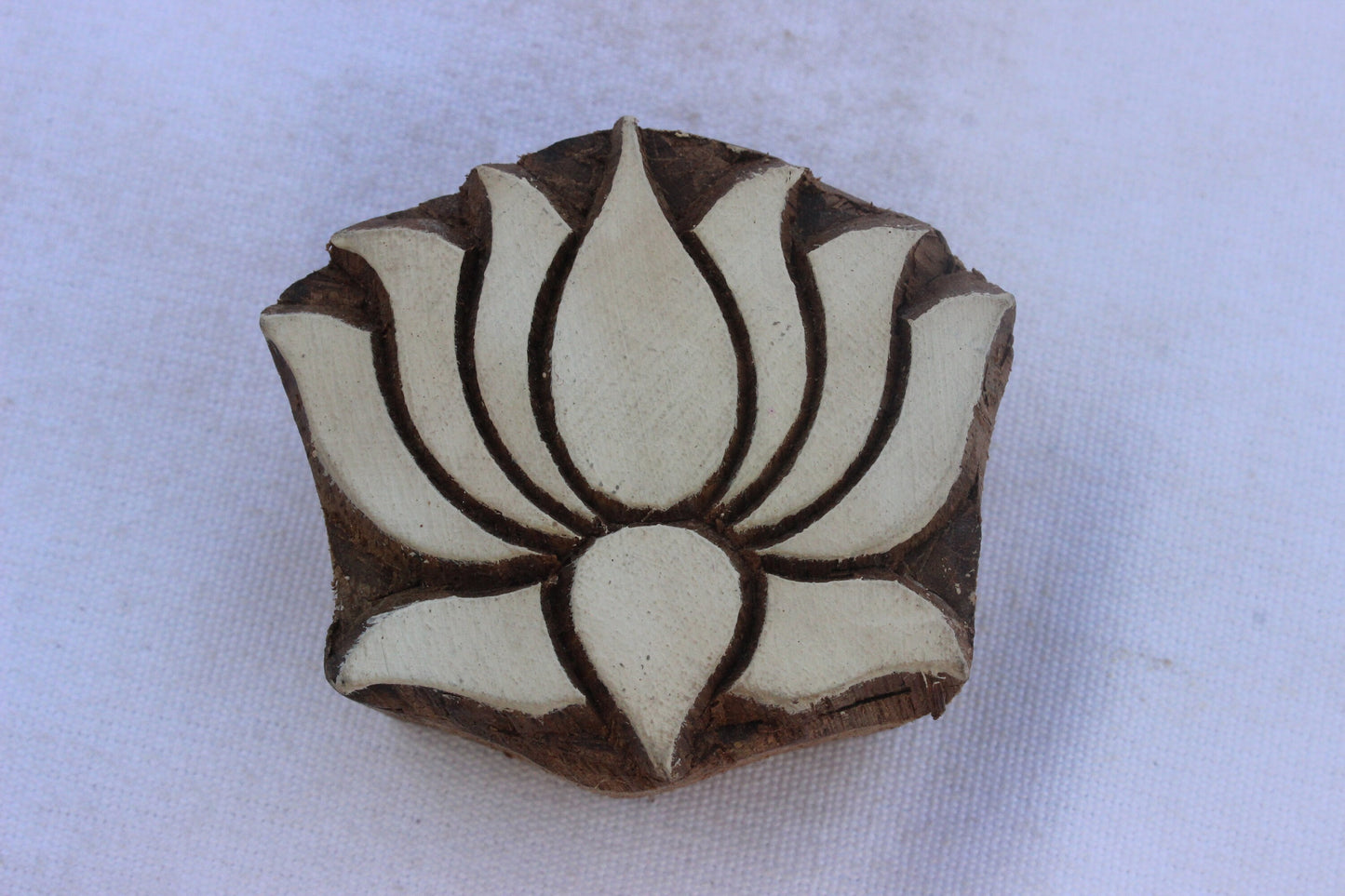 Lotus Fabric Stamp Carve Block Block Print Stamp Flower Stamp Indian Textile Printing Block For Printing Floral Soap Stamp Bohemian Wooden