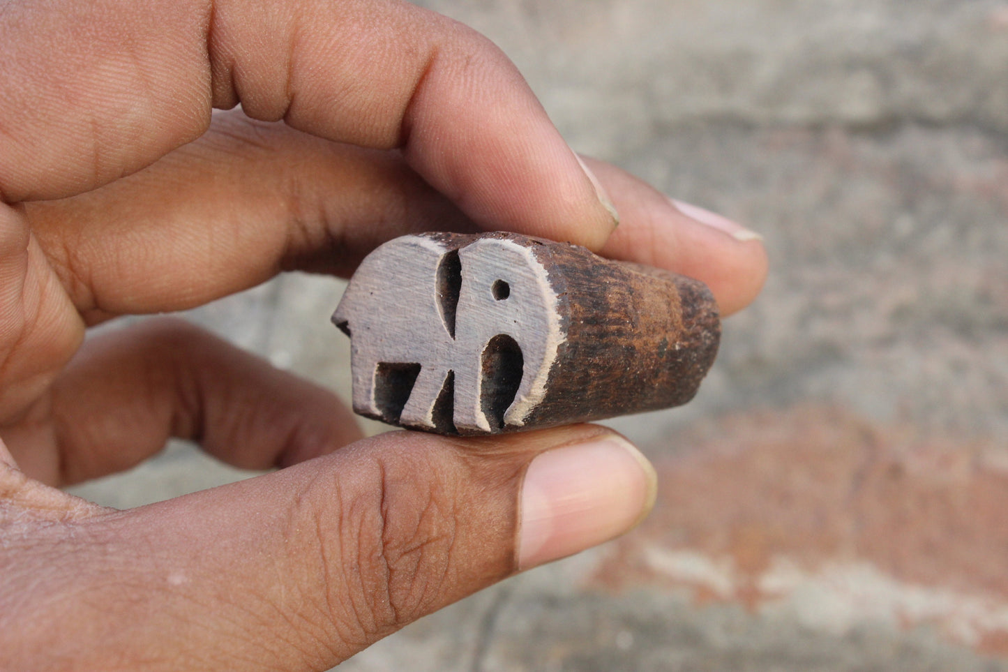 Elephant Block Print Stamp Hand Carved Print Stamp Animal Fabric Block Print Stamp Indian Textile Printing Block For Kids Craft Soap Stamp