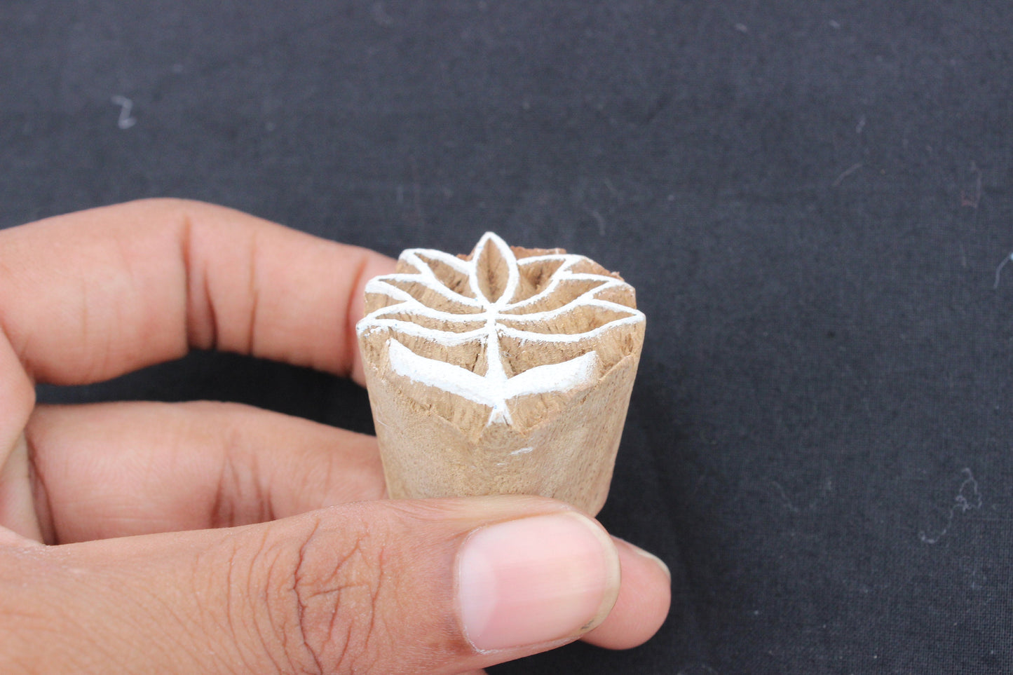 Lotus Block Print Stamp Fabric Block Print Stamp Hand Carved Block Print Stamp Flower Indian Wooden Stamp For Printing Floral Soap Stamp