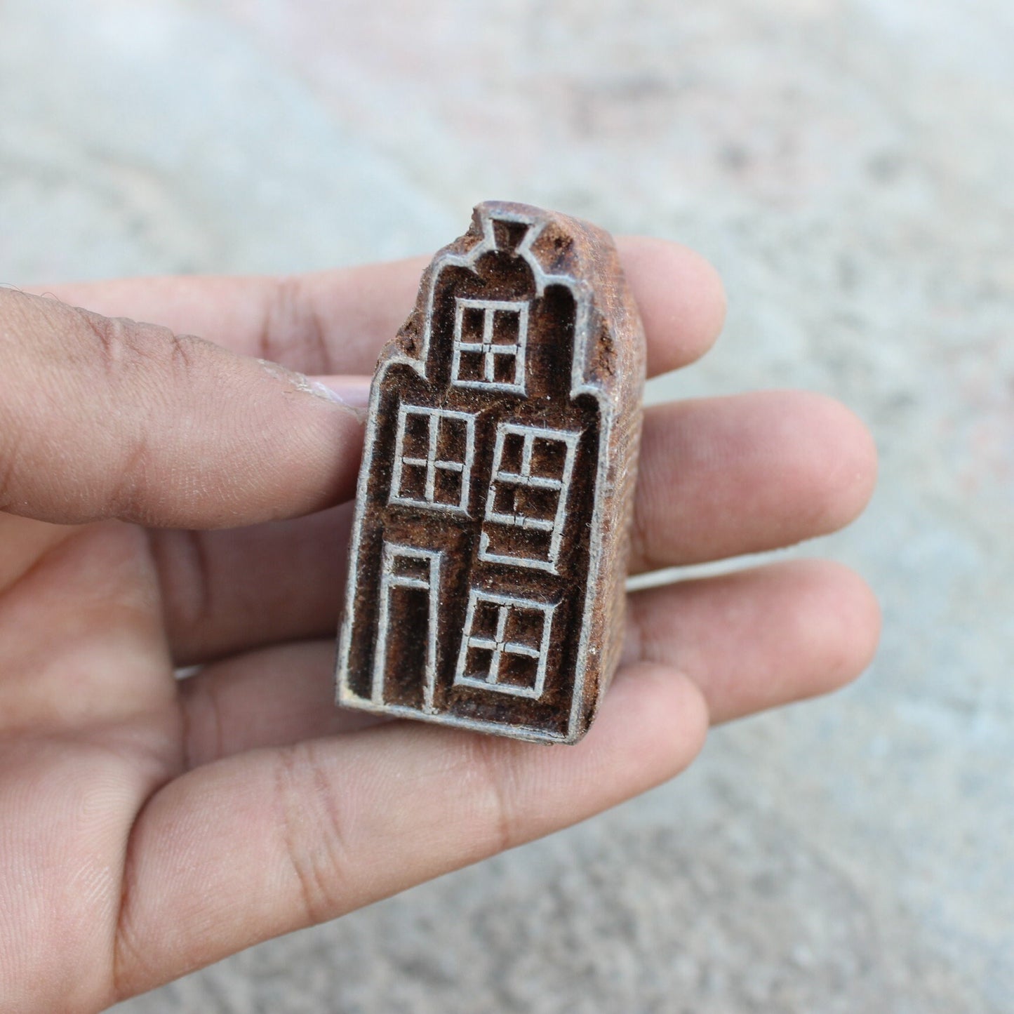 Home Block Print Stamp Hand Carved Wooden Stamp Building Block Print Stamp House Block Print Stamp For Printing House Soap Making Stamp