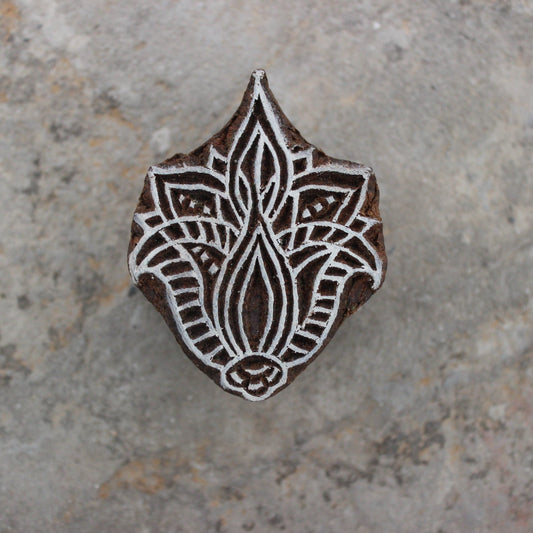 Floral Wood Block Print Stamp Hand Carved Block Stamp Flower Wood Block Stamp Indian Textile Printing Block For Printing Bud Soap Stamp