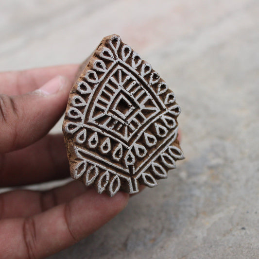 Hand Carved Fabric Stamp Flower Block Print Stamp Indian Textile Printing Block For Printing Card Making Soap Stamp Scrapbooking Textile