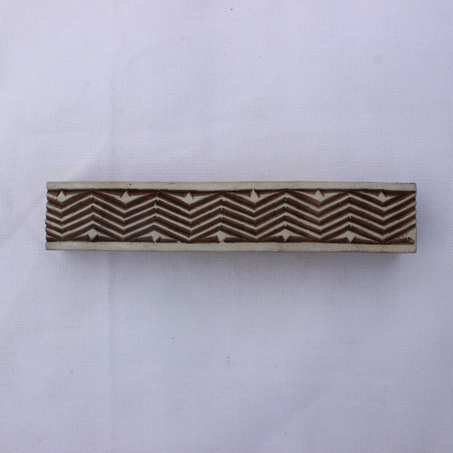 Chevron Border Block Print Stamp Carve Fabric Print Stamp Zig Zag Border Stamp Hand Carved Textile Block For Printing Ethnic Soap Stamp