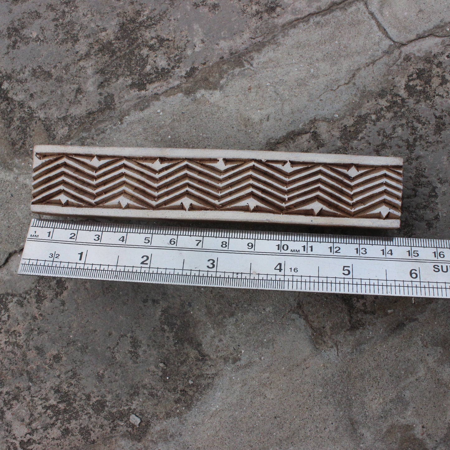 Chevron Border Block Print Stamp Carve Fabric Print Stamp Zig Zag Border Stamp Hand Carved Textile Block For Printing Ethnic Soap Stamp