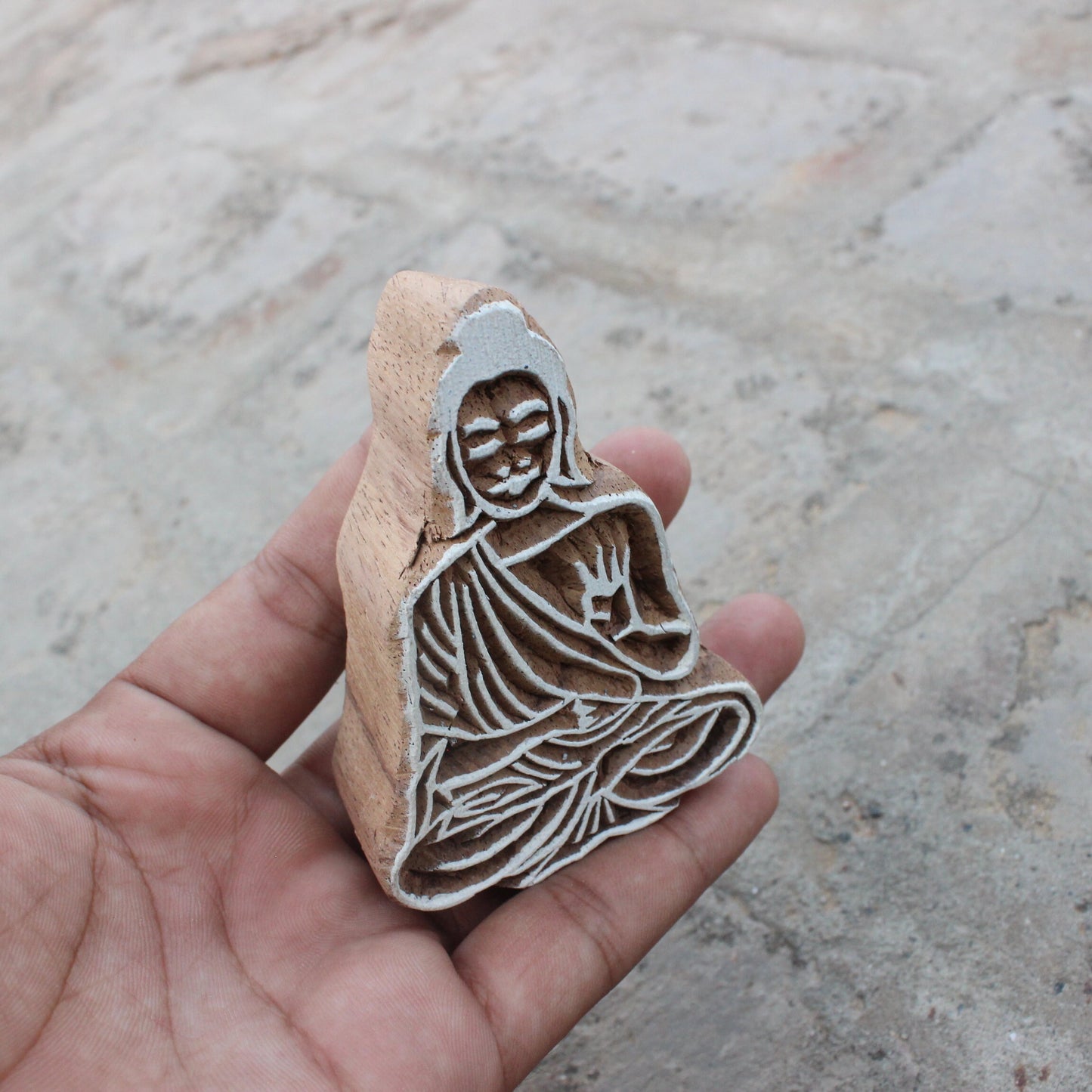 Buddha Fabric Stamp Hand Carved Fabric Stamp Meditation Fabric Stamp Carve Textile Printing Block For Printing Spiritual Soap Making Stamp