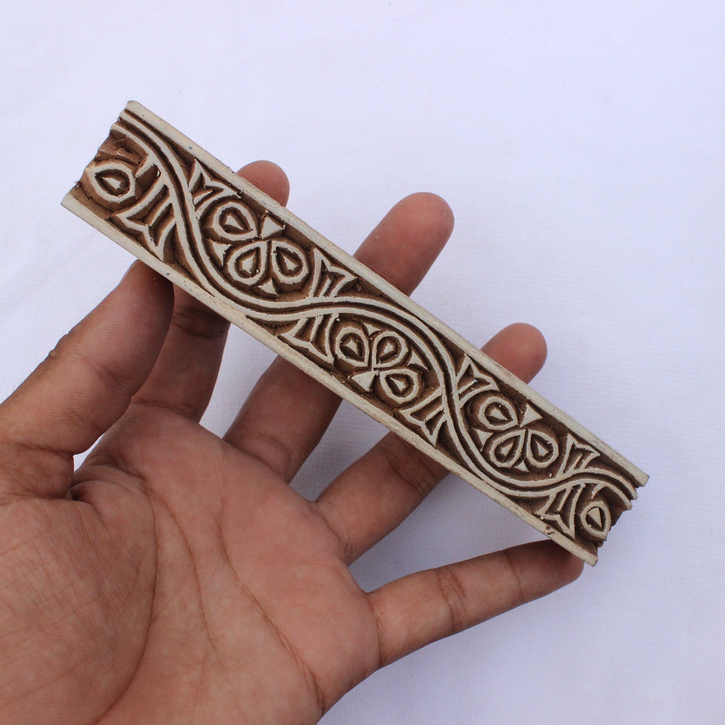 Floral Border Block Print Stamp Hand Carved Wooden Stamp Ethnic Border Stamp Indian Block Print Stamp For Printing Traditional Soap Stamp