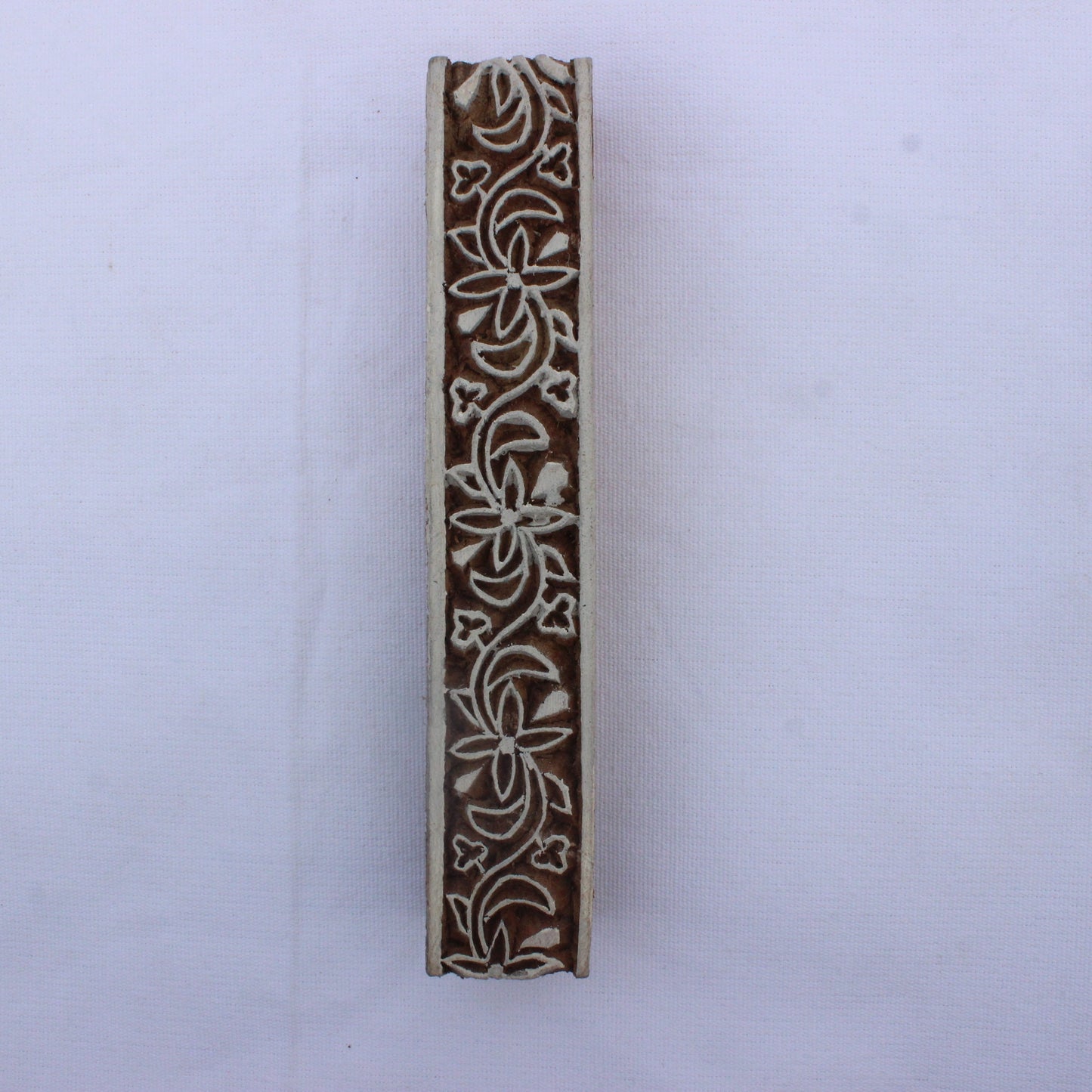 Floral Border Block Print Stamp Carve Block Print Stamp Ethnic Border Stamp Carve Textile Block For Printing Traditional Soap Making Stamp