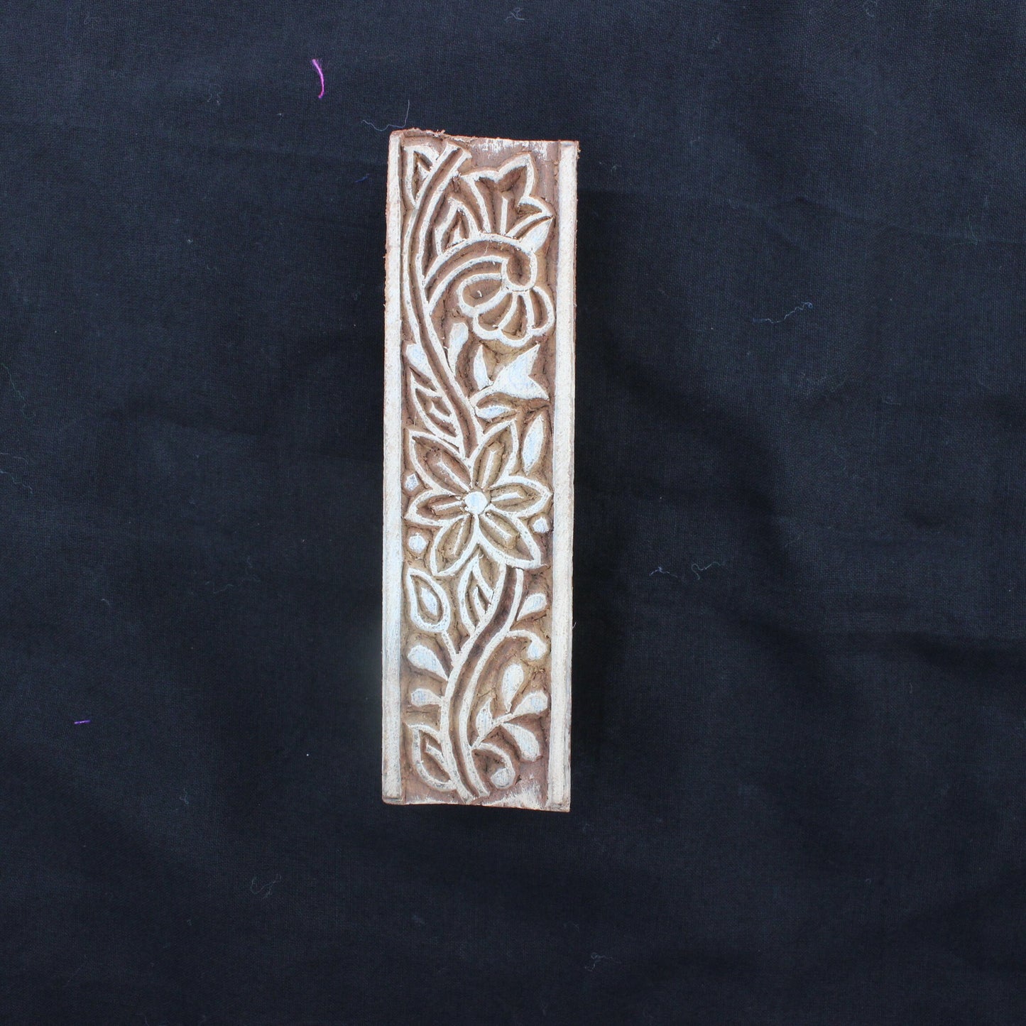 Floral Border Block Stamp Indian Wood Block Stamp Carve Wooden Stamp Ethnic Border Fabric Stamp For Printing Traditional Soap Making Stamp