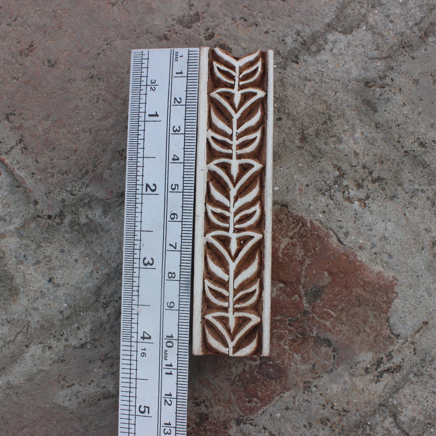 Floral Border Block Print Stamp Hand Carved Wood Block Stamp Indian Wooden Stamp Ethnic Border Block Print Stamp For Printing Traditional