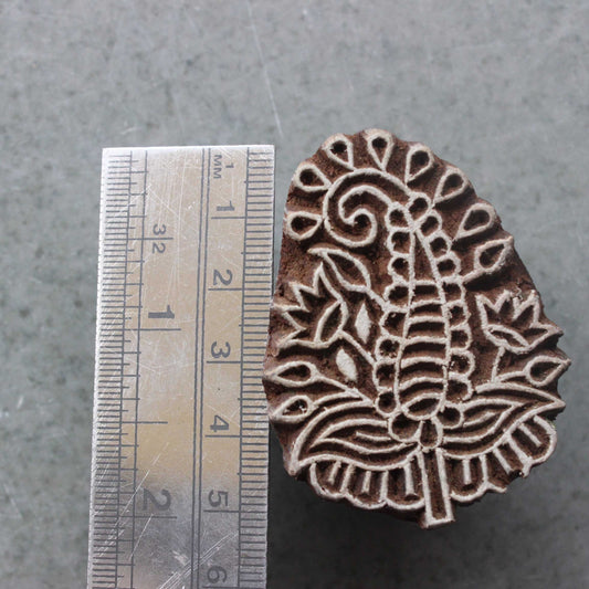 Paisley Block Print Stamp Carve Wooden Stamp Indian Block Print Stamp Floral Stamp For Printing Flower Soap Making Stamp Ethnic Textile