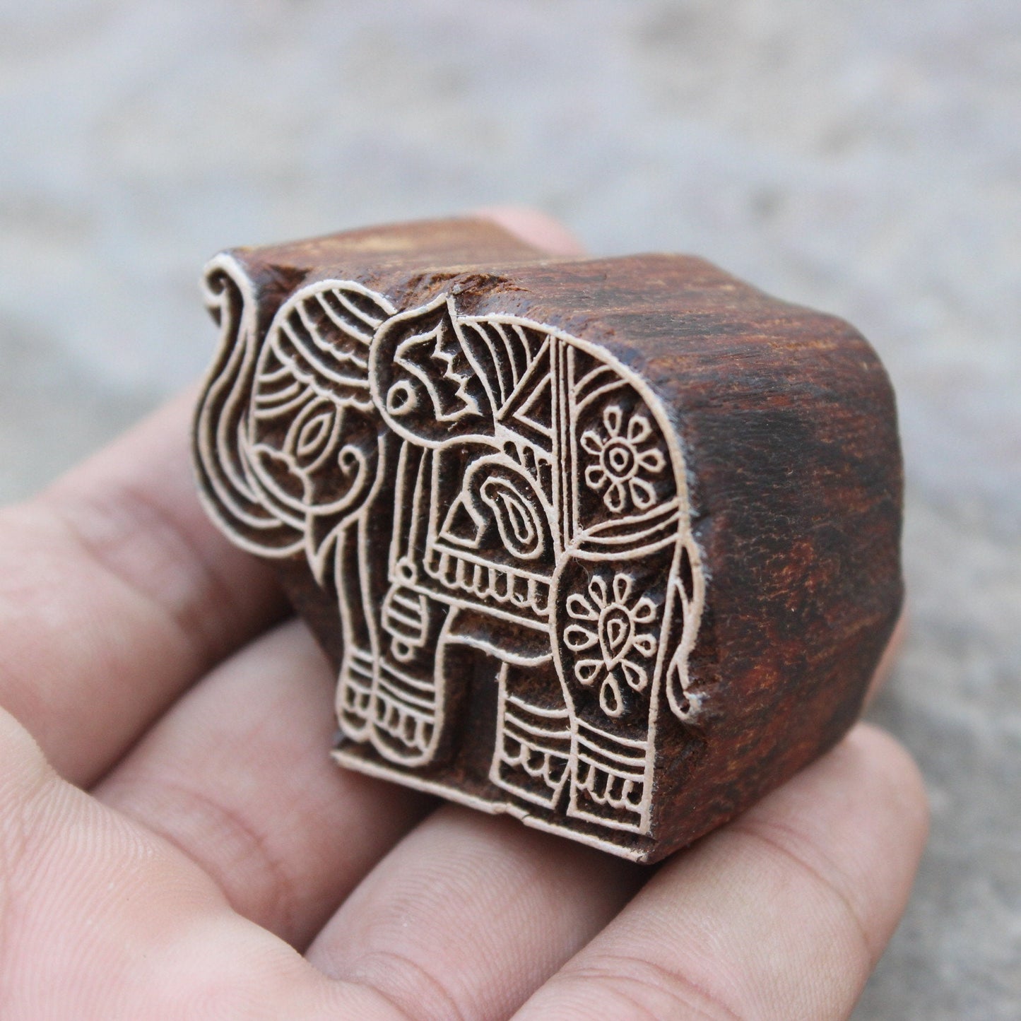 Elephant Block Print Stamp Carve Block Stamp Animal Block Print Stamp Carve Textile Printing Block For Printing Hippie Soap Making Stamp