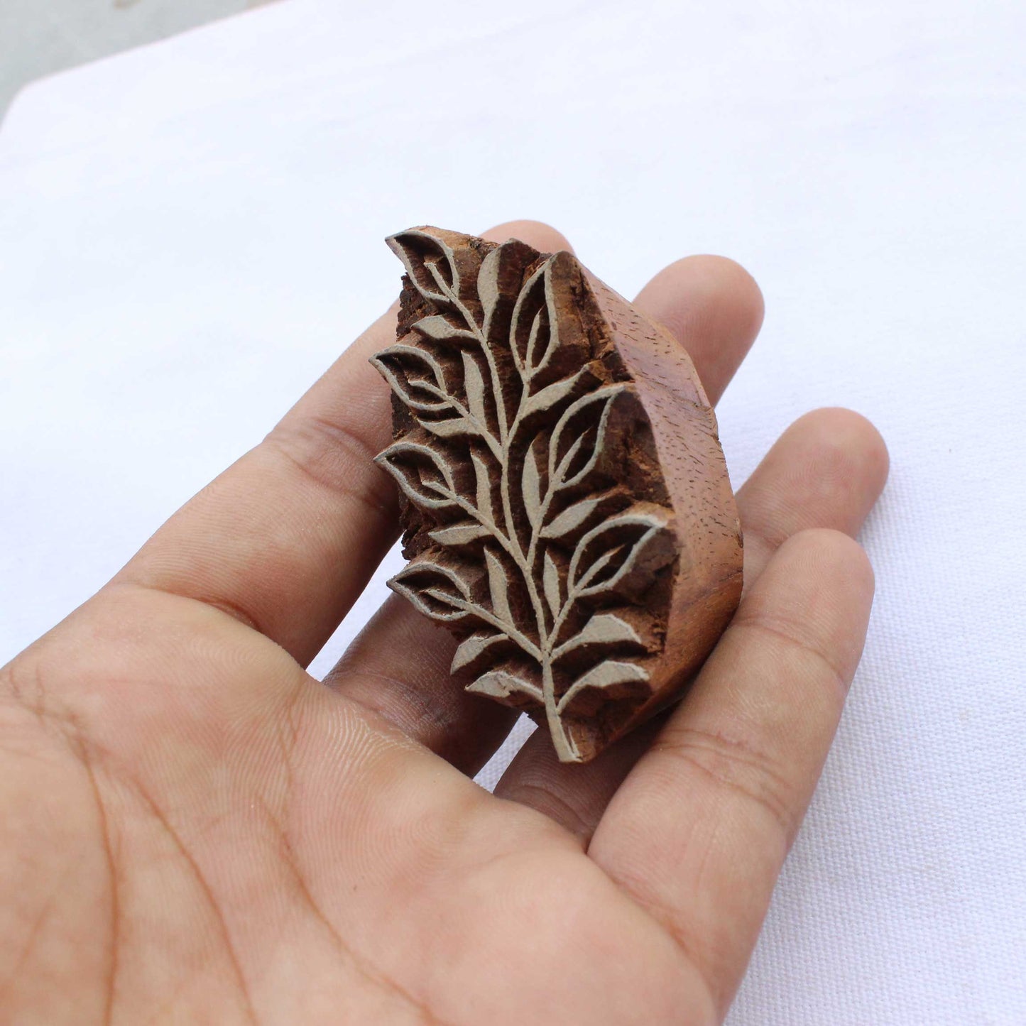 Leaves Fabric Block Stamp Indian Block Print Stamp Fern Block Print Stamp Hand Carved Textile Block For Printing Leaf Soap Making Stamp