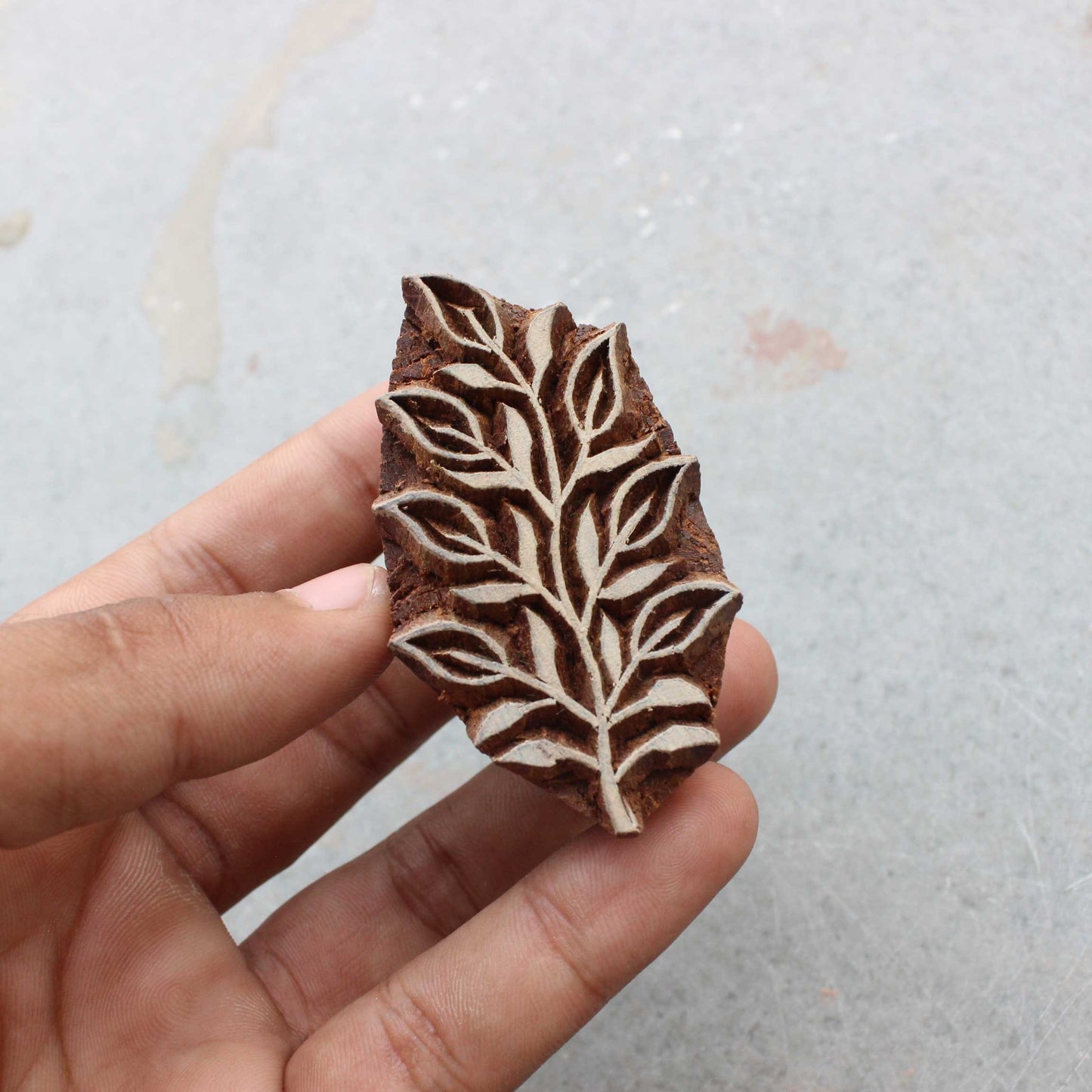 Leaves Fabric Block Stamp Indian Block Print Stamp Fern Block Print Stamp Hand Carved Textile Block For Printing Leaf Soap Making Stamp