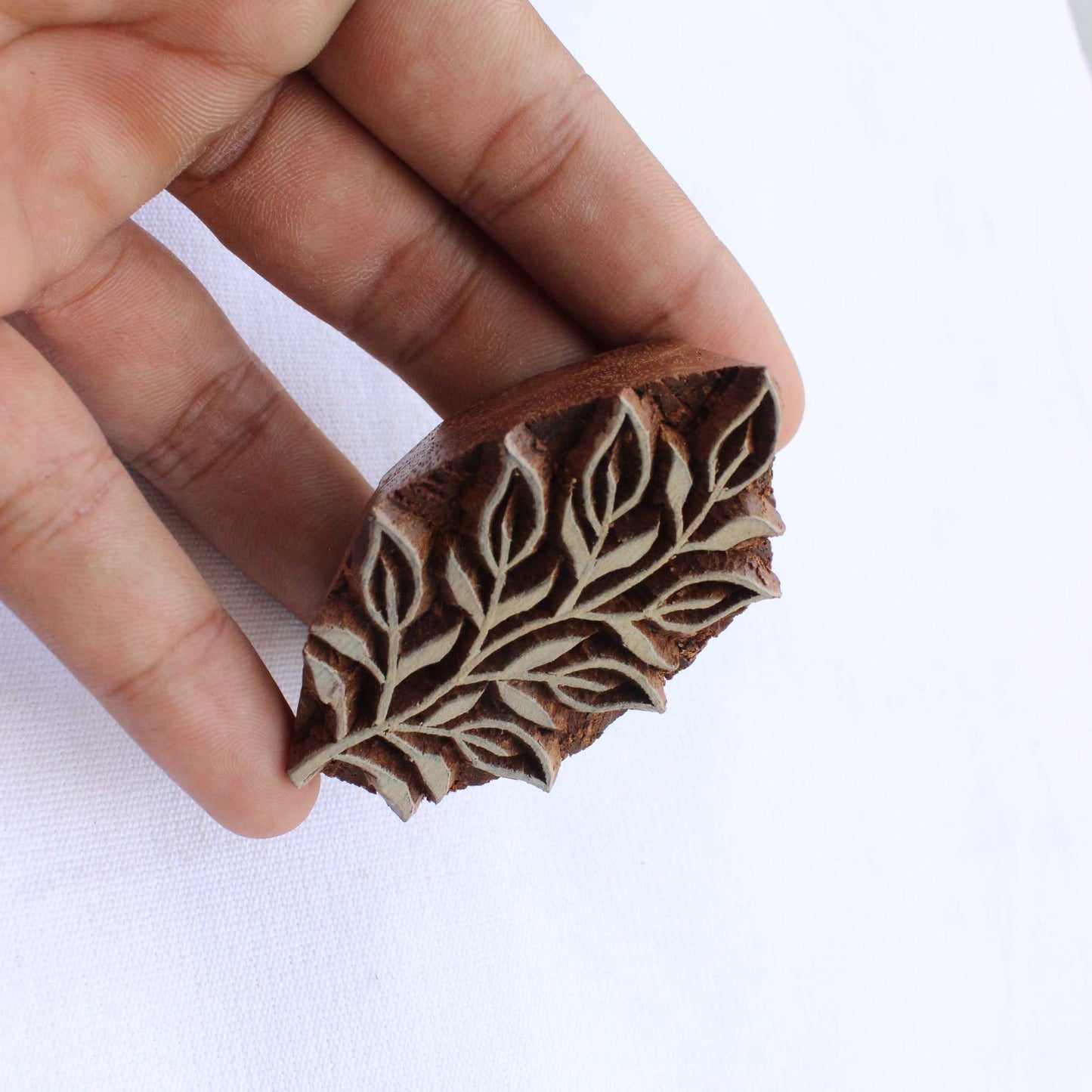 Leaves Fabric Block Stamp Indian Block Print Stamp Fern Block Print Stamp Hand Carved Textile Block For Printing Leaf Soap Making Stamp