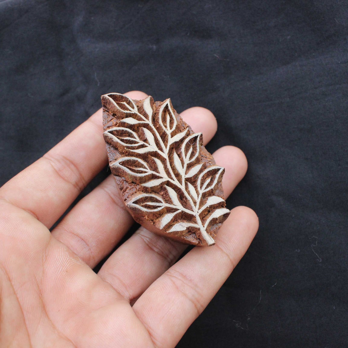 Leaves Fabric Block Stamp Indian Block Print Stamp Fern Block Print Stamp Hand Carved Textile Block For Printing Leaf Soap Making Stamp