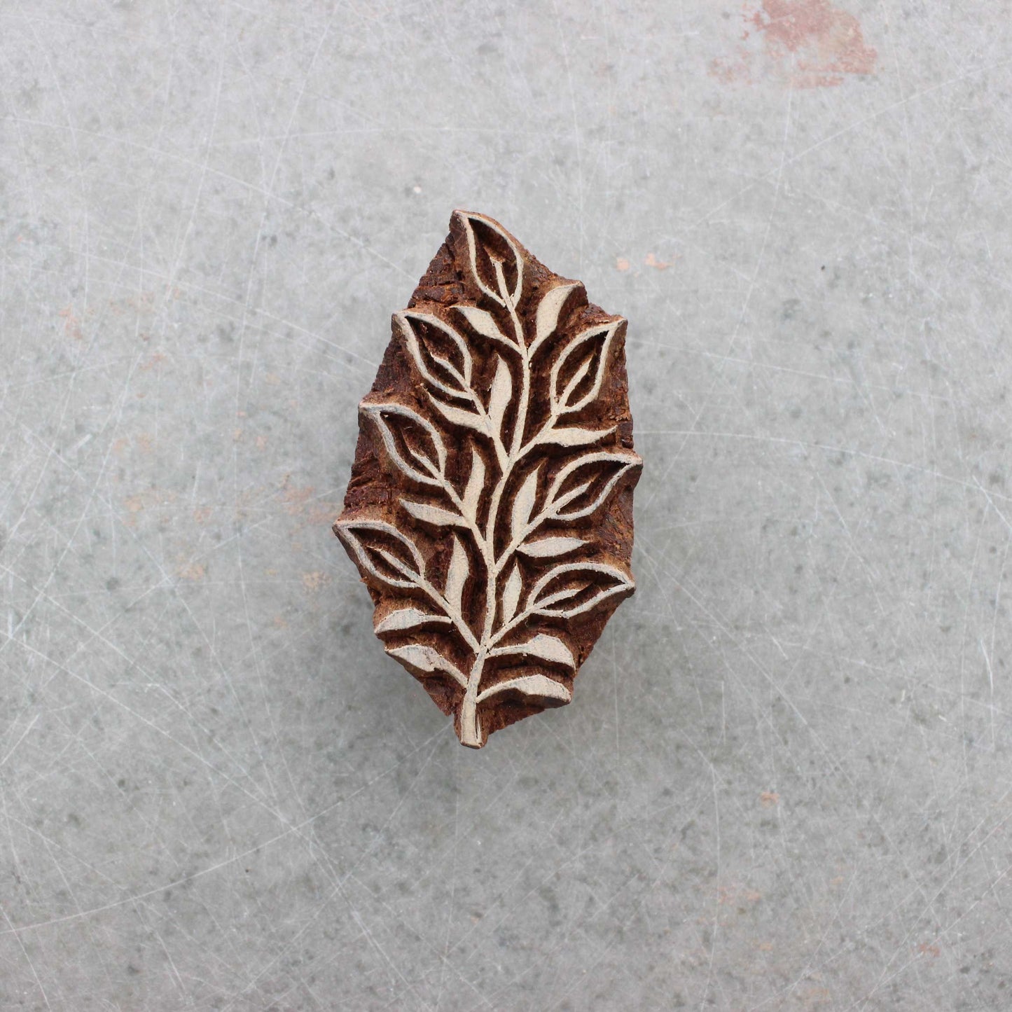 Leaves Fabric Block Stamp Indian Block Print Stamp Fern Block Print Stamp Hand Carved Textile Block For Printing Leaf Soap Making Stamp