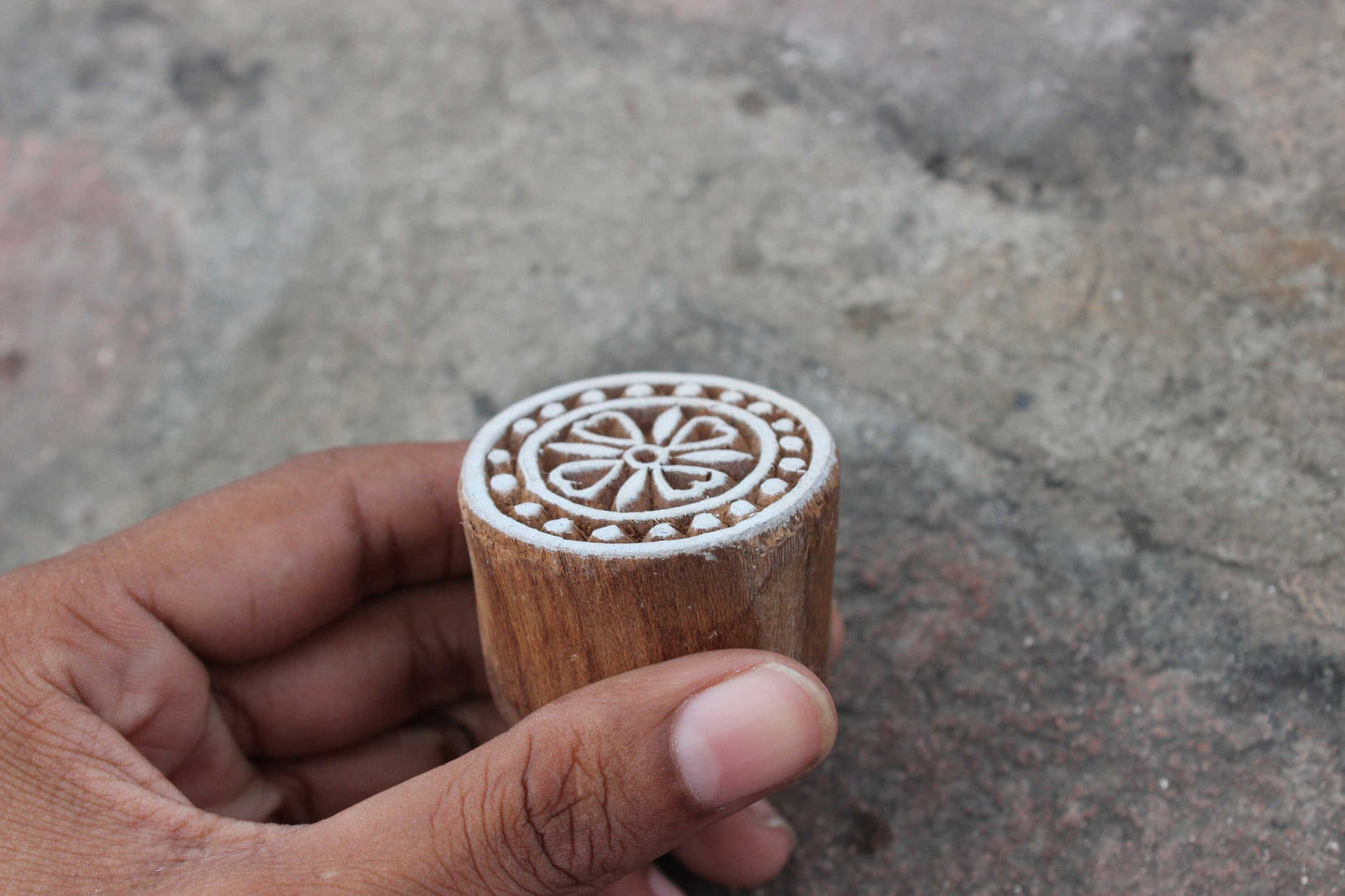 Mandala Block Print Stamp Flower Block Print Stamp Carve Block Print Stamp Indian Wooden Stamp For Printing Floral Soap Making Stamp