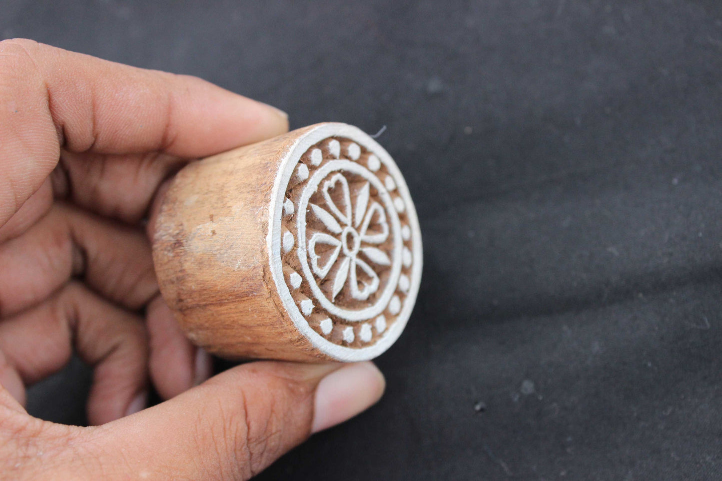 Mandala Block Print Stamp Flower Block Print Stamp Carve Block Print Stamp Indian Wooden Stamp For Printing Floral Soap Making Stamp