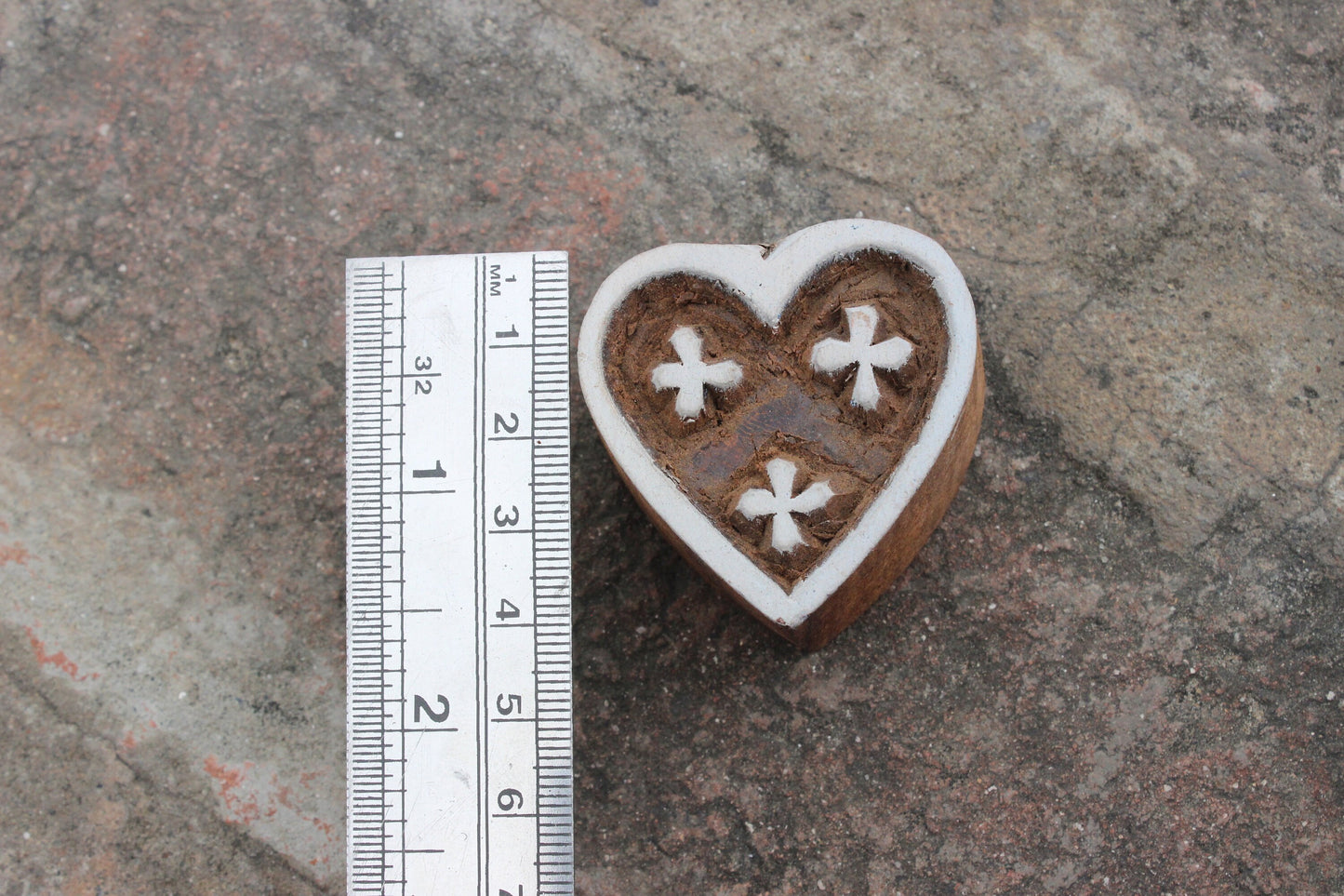 Heart Fabric Block Print Stamp Love Block Print Stamp Hand Carved Block Stamp Indian Textile Printing Block For Printing Dotted Soap Stamp