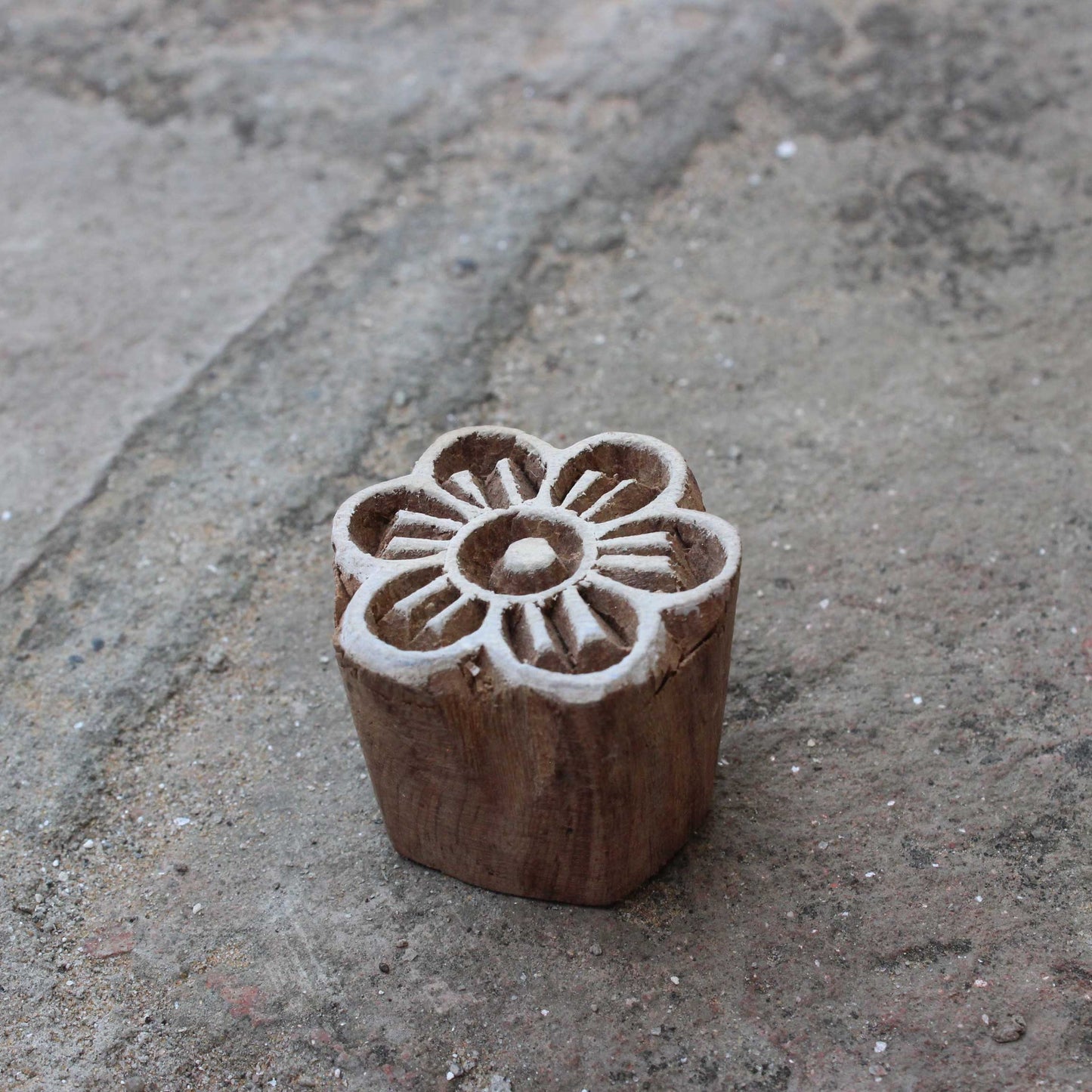 Floral Fabric Print Stamp Indian Wooden Stamp Carve Fabric Block Stamp Flower Block Stamp For Printing Flora Soap Stamp Traditional Textile