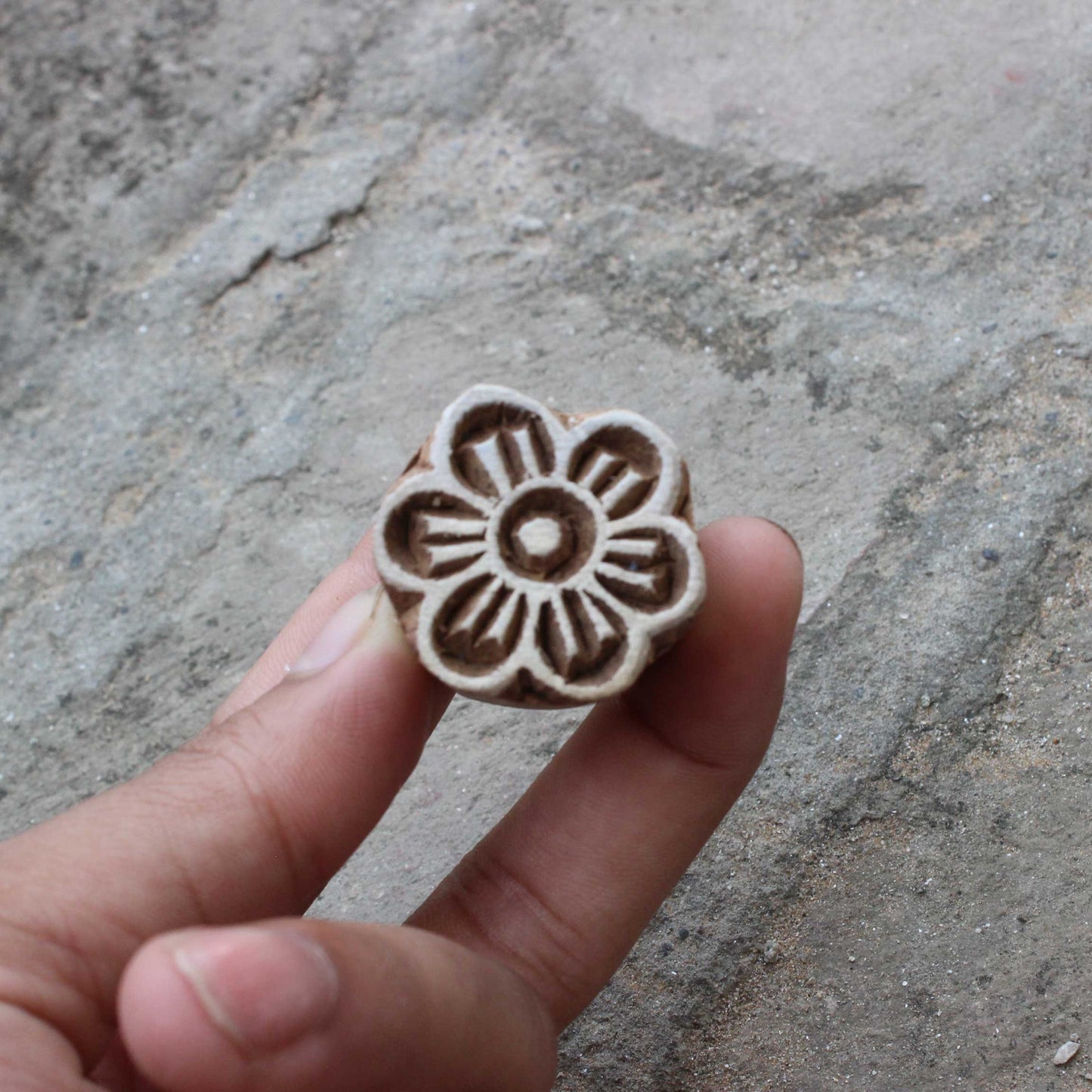 Floral Fabric Print Stamp Indian Wooden Stamp Carve Fabric Block Stamp Flower Block Stamp For Printing Flora Soap Stamp Traditional Textile