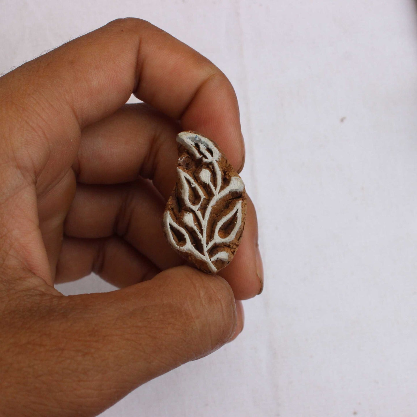 Floral Stamp Carve Wooden Stamp Indian Block Print Stamp Fern Wood Block Stamp For Printing Crafts Soap Stamp Wedding Textile Printing Block