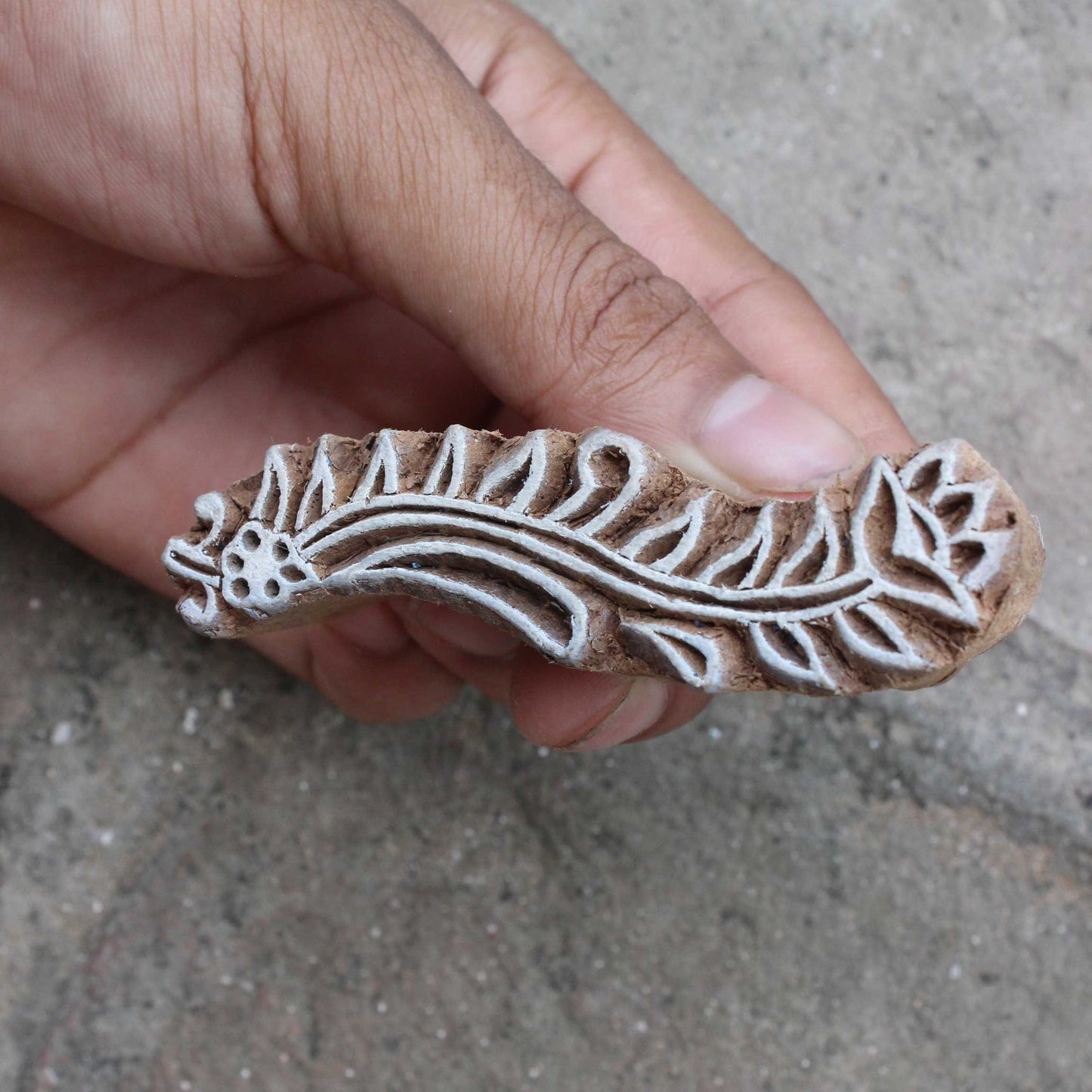 Henna Wood Block Stamp Leaves Wooden Block Stamp Indian Block Stamp Fern Wood Block Stamp Carve Textile Block For Printing Crafts Soap Stamp