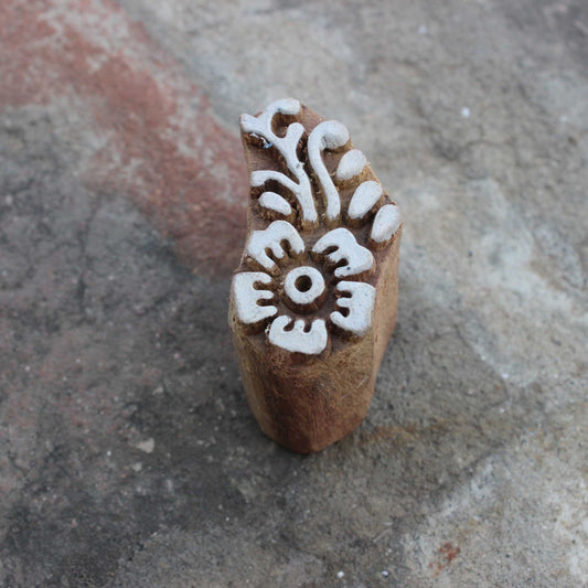 Flower Wood Block Stamp Floral Stamp Indian Wood Block Stamp Carve Textile Block For Printing Henna Soap Stamp Traditional Wooden Block