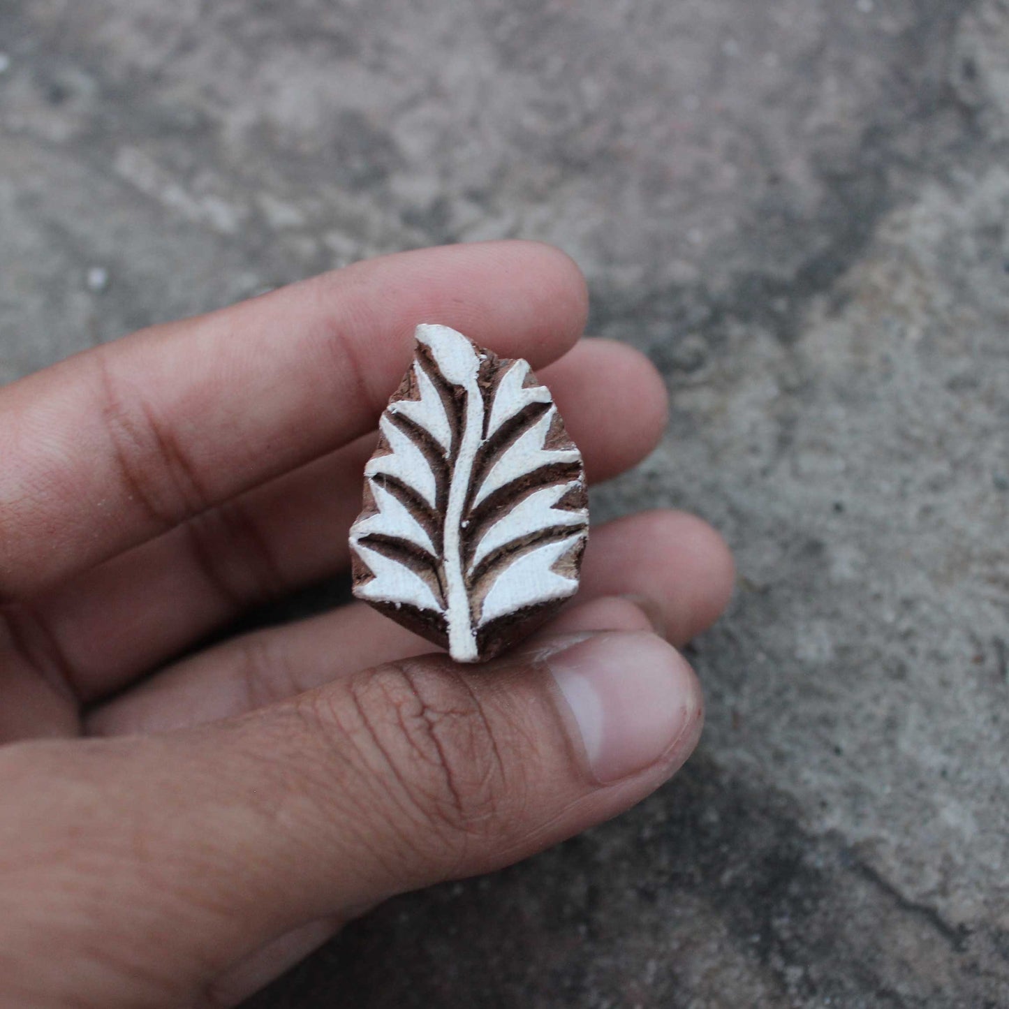 Leaf Wood Block Stamp Indian Wooden Stamp Carve Block Print Fabric Stamp Fern Fabric Block Print Stamp For Printing Branch Soap Making Stamp