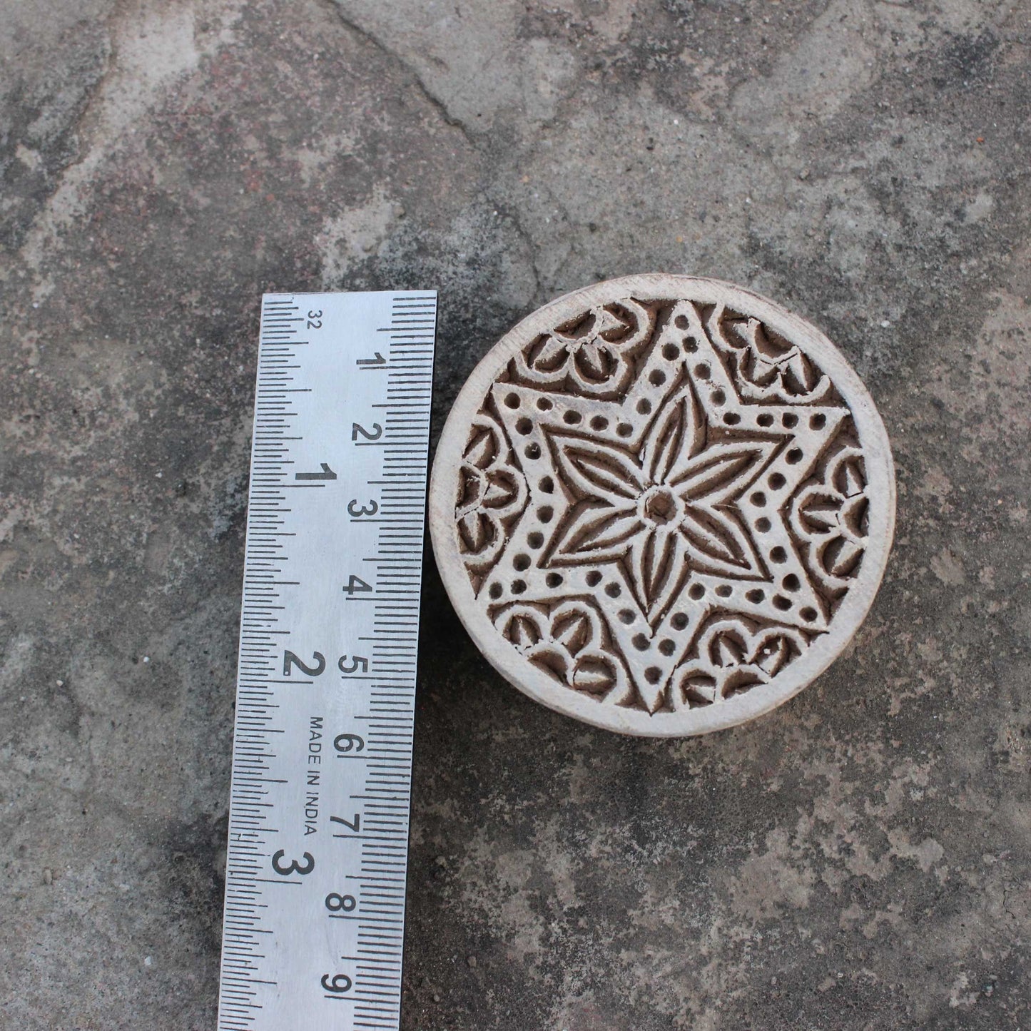 Mandala Block Print Stamp Carve Wood Block Print Stamp Star Block Print Stamp Textile Block For Printing Circle Soap Making Stamp